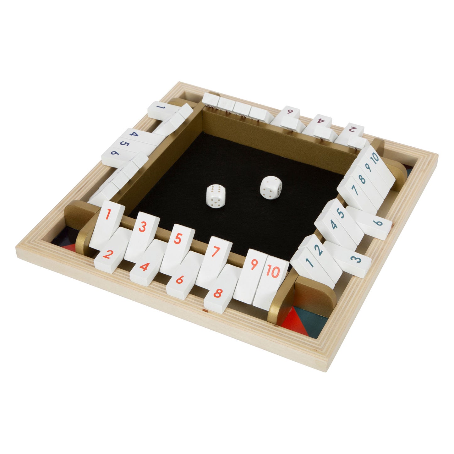 Small Foot - shut the box houten dobbelspel gouden editie