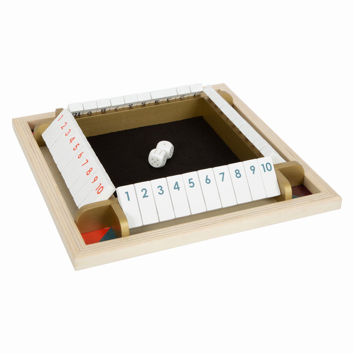 Small Foot - shut the box houten dobbelspel gouden editie