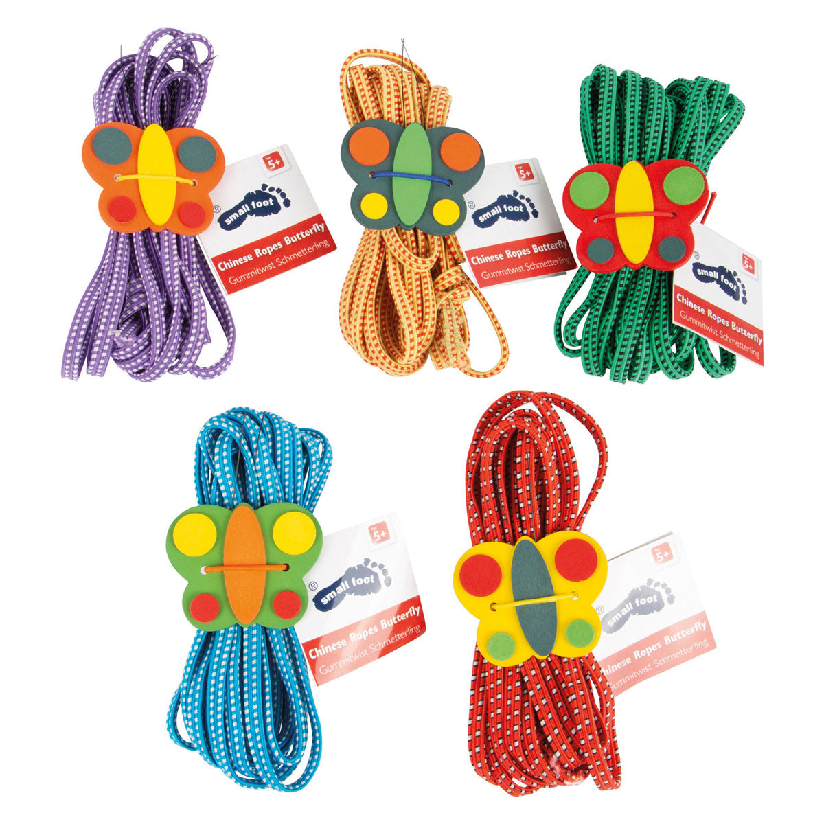 Small Foot - springelastiek vlinder kleur, set van 5