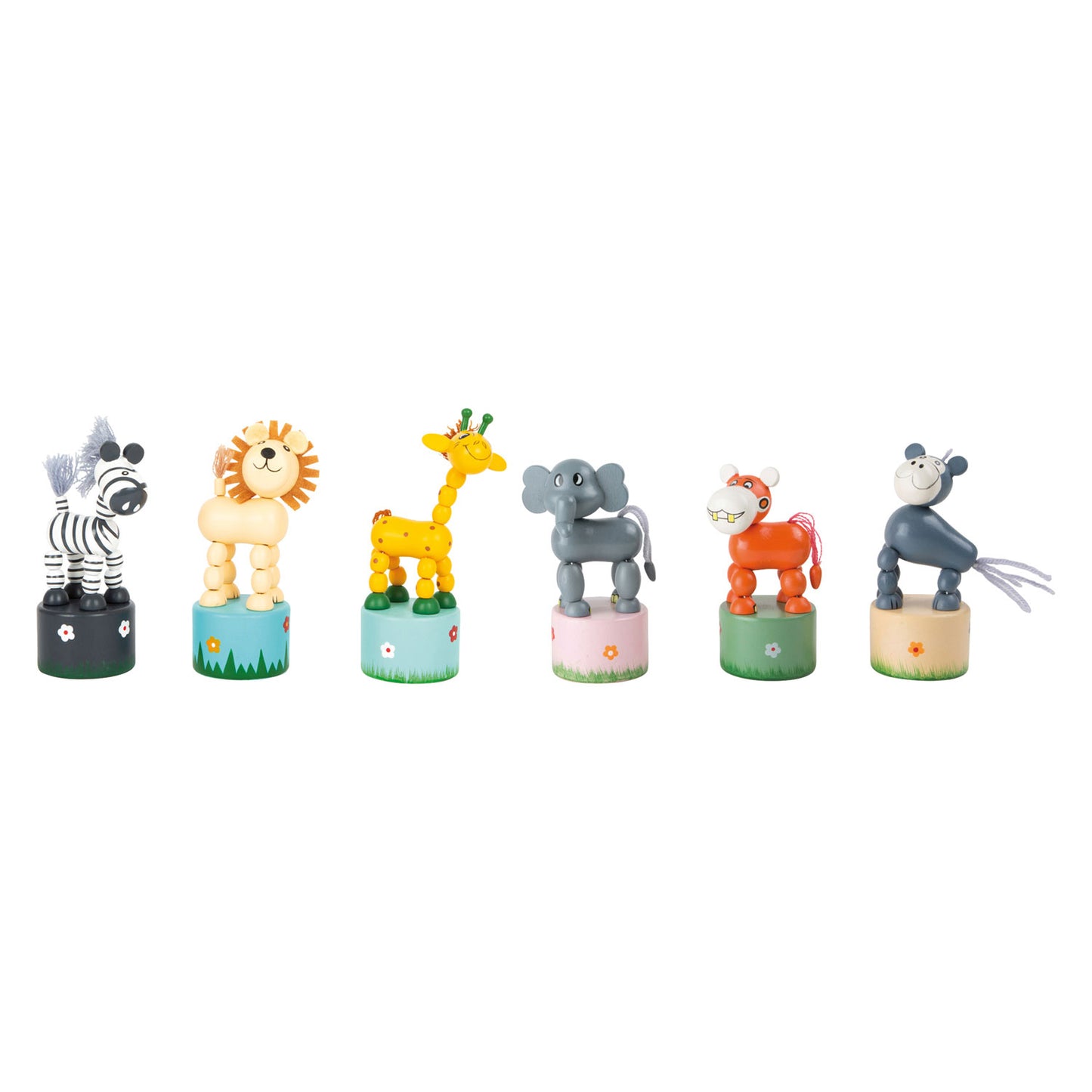 Small Foot - houten drukfiguur wilde dieren, set van 6