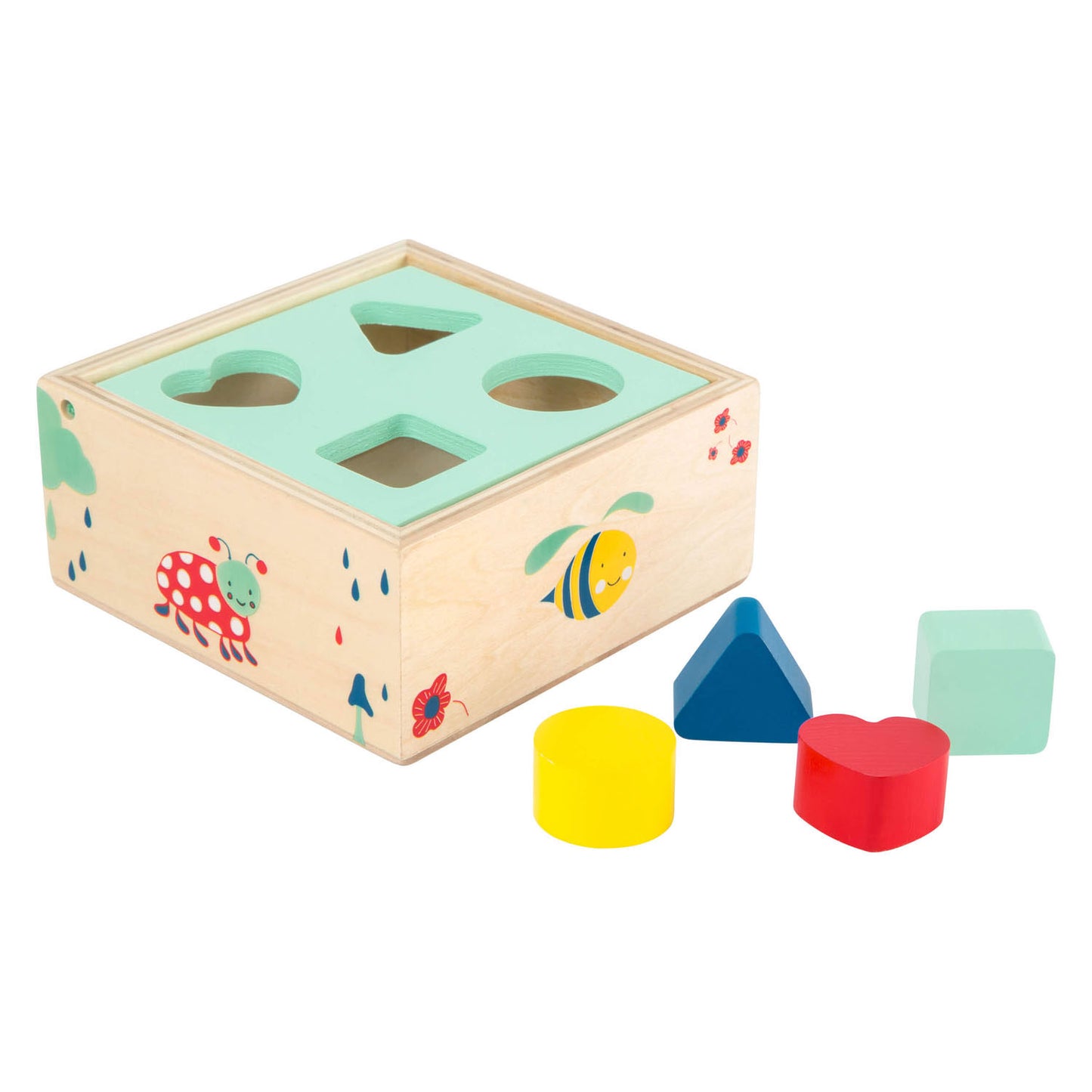 Small Foot - houten vormenstoof met blokken natuur, 5dlg.