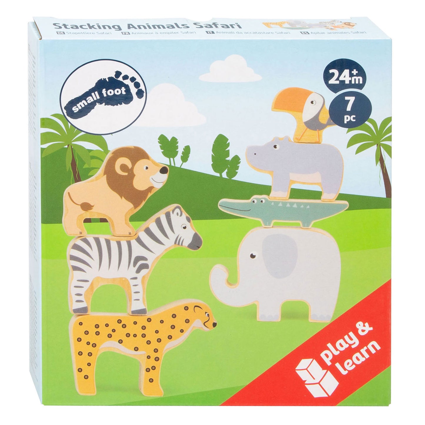 Small Foot - houten safaridieren balansspel, 7dlg.