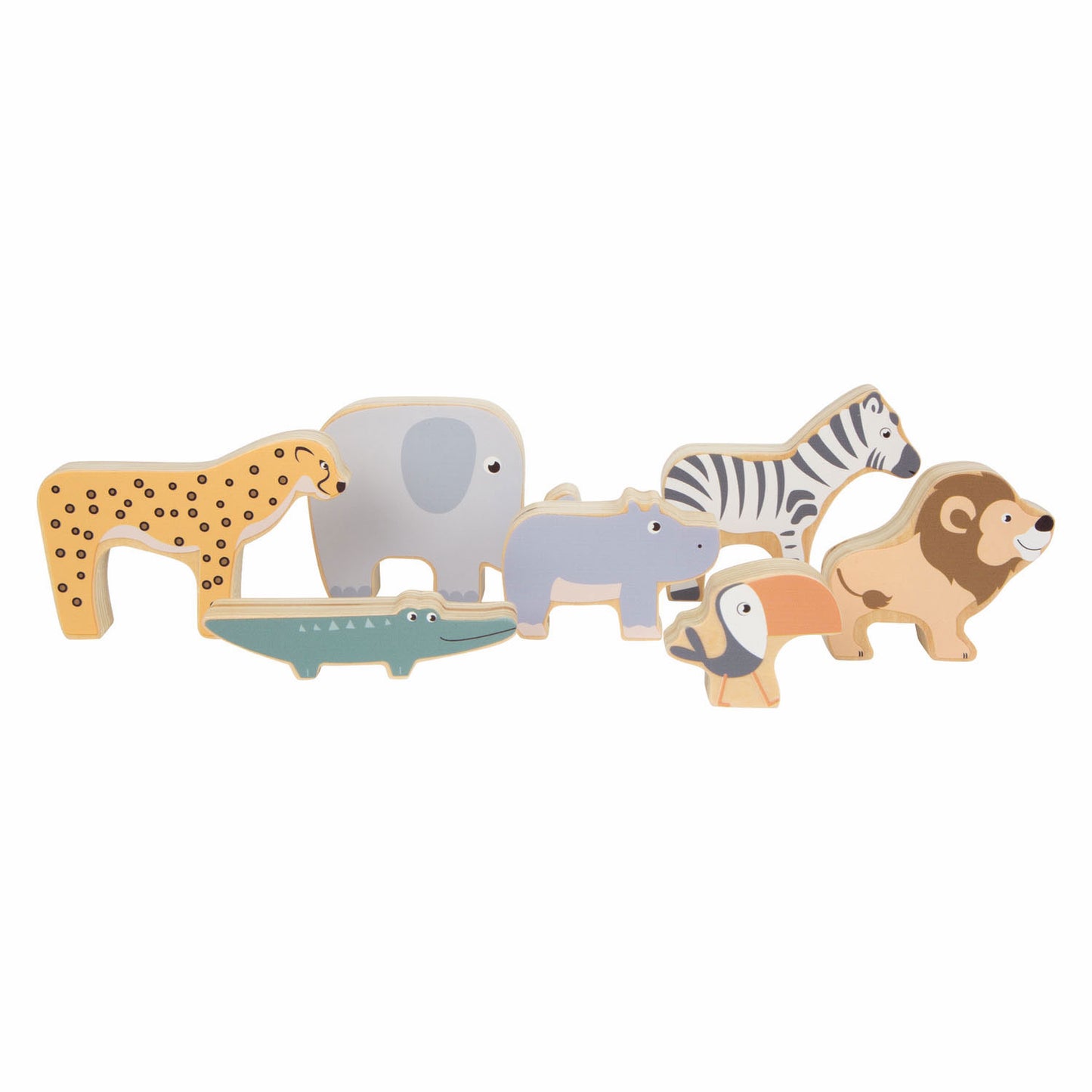 Small Foot - houten safaridieren balansspel, 7dlg.