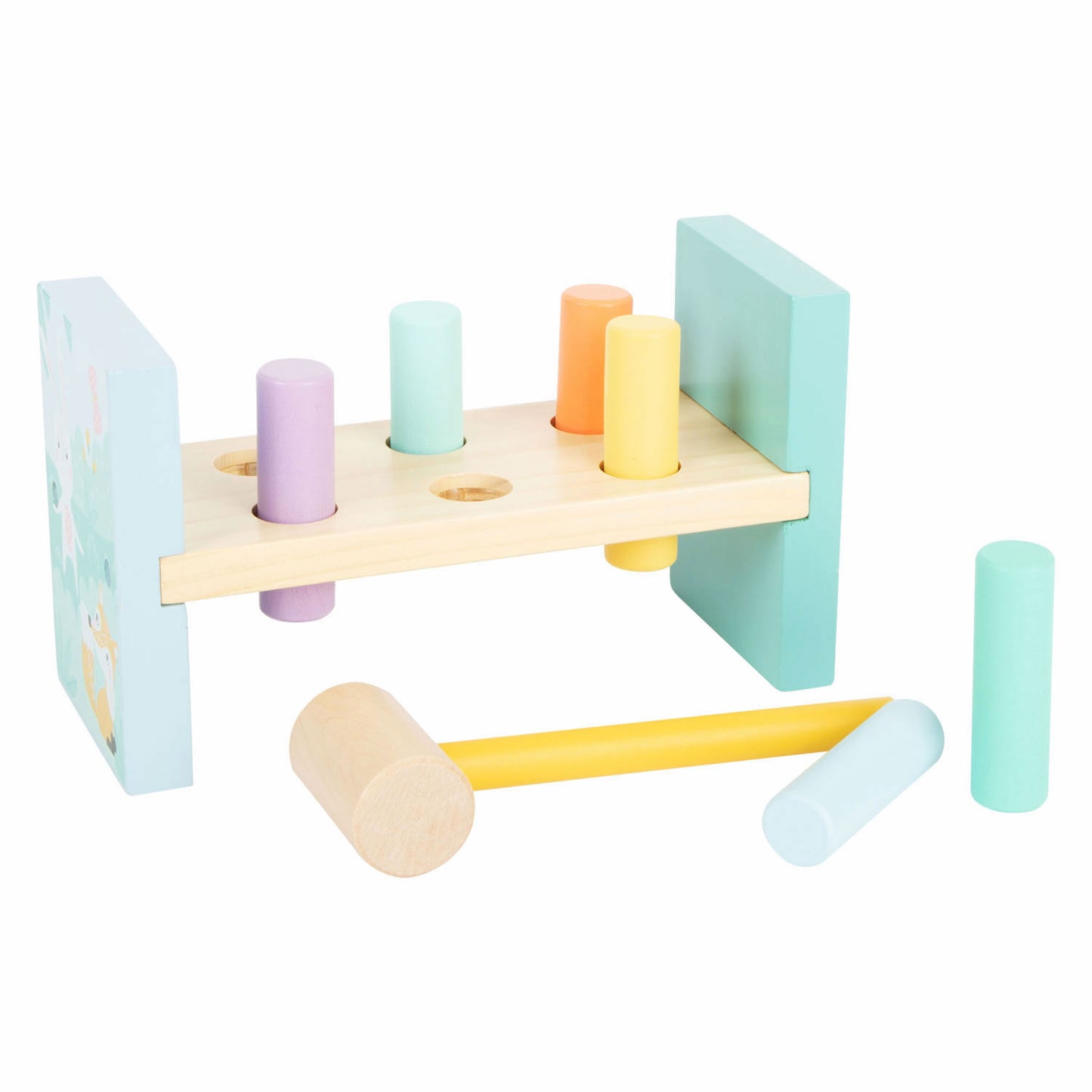 Small Foot - houten hamerbank pastel, 8dlg.