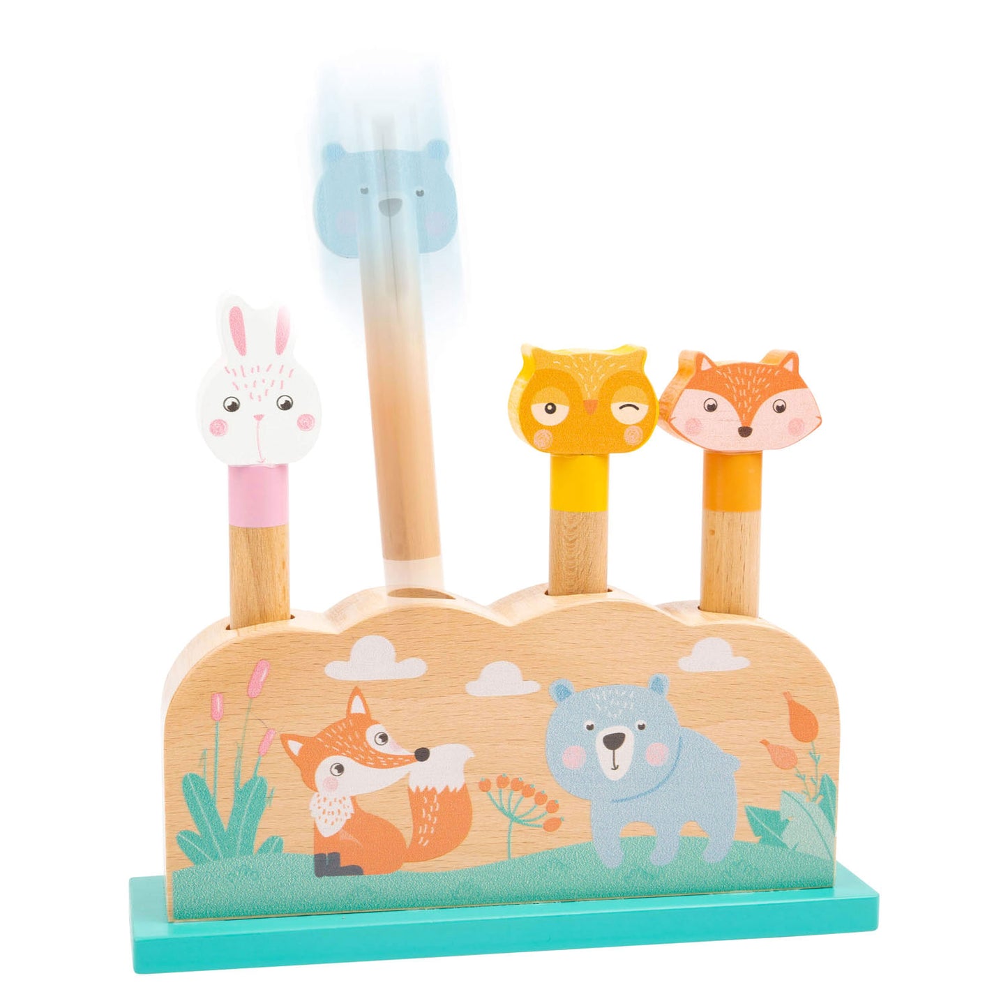 Small Foot - houten motoriek vorm insteekspel bosdieren, 5dlg.