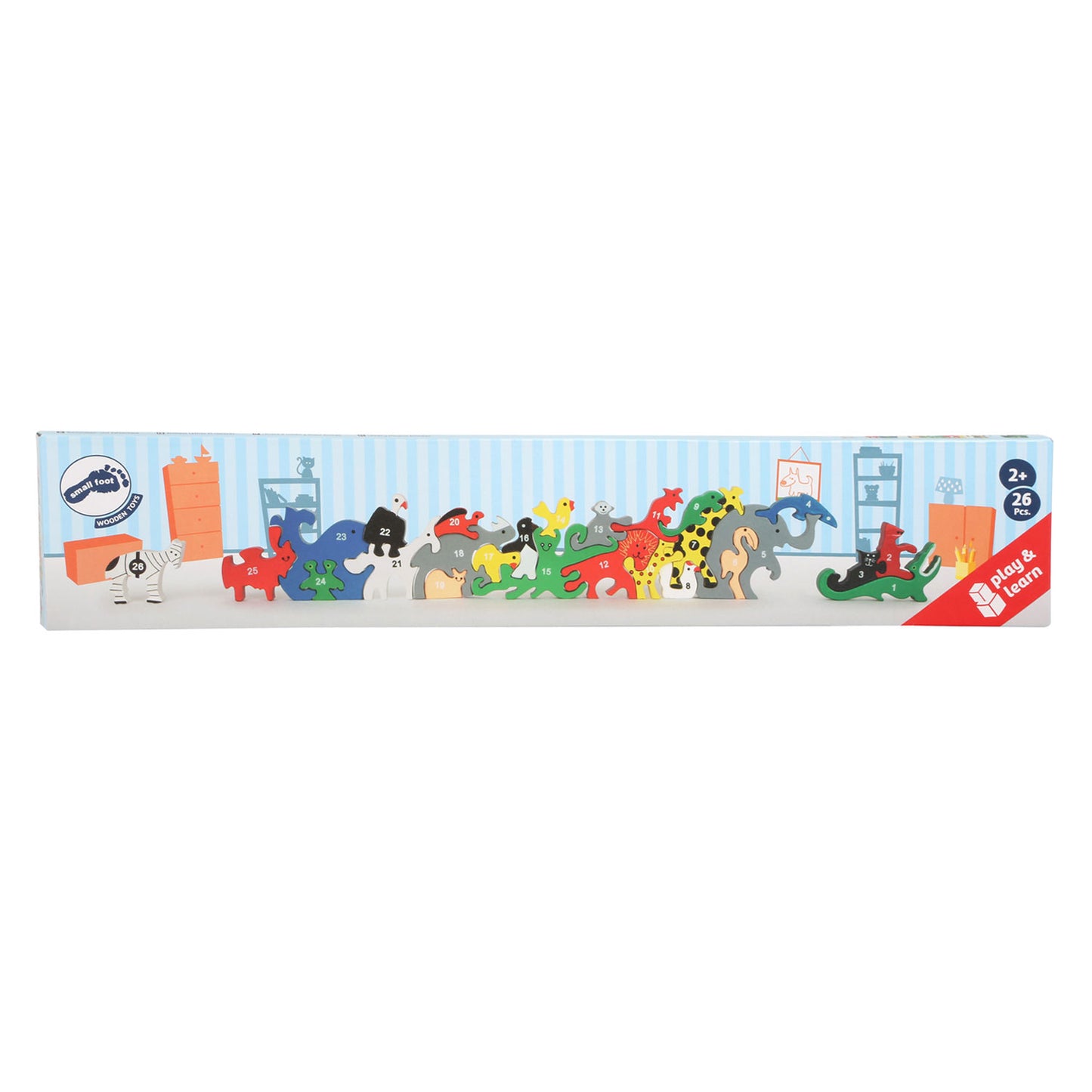 Small Foot - dieren letters en cijfers balansspel, 26dlg.