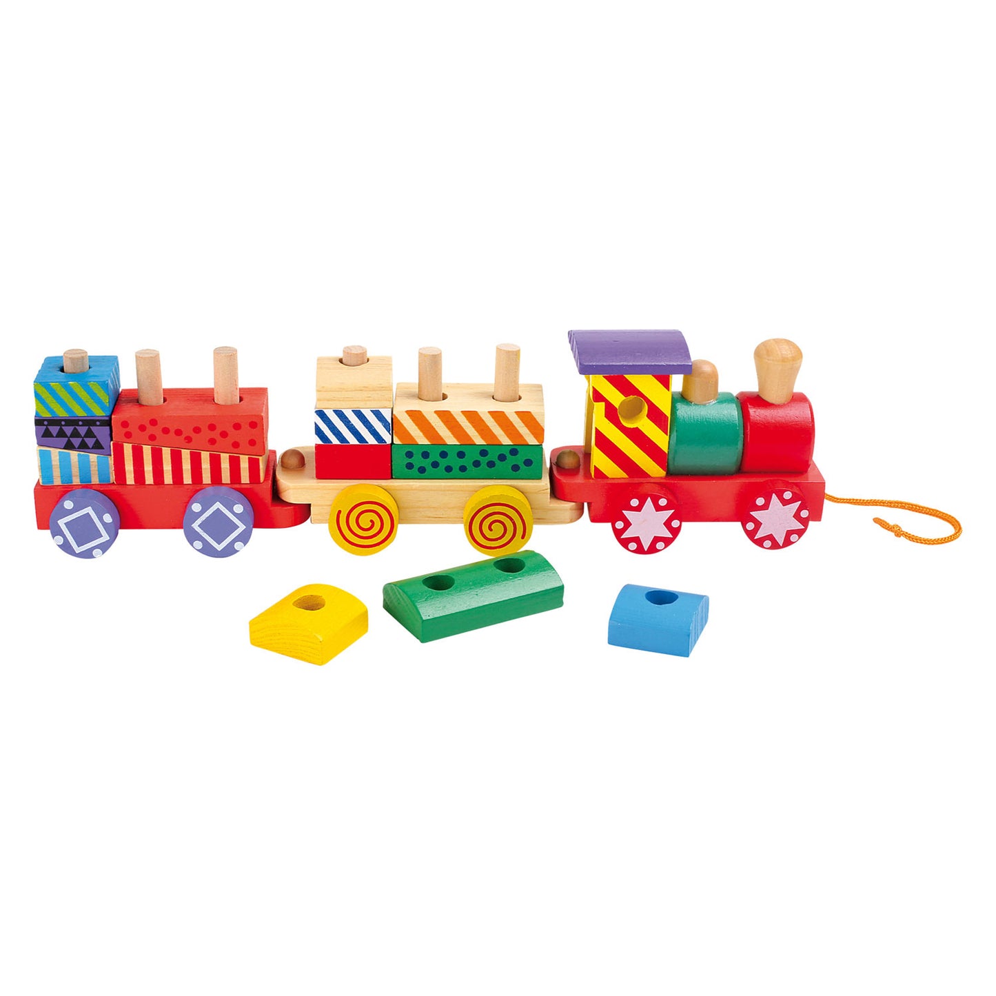 Small Foot - houten stapelblokken trein, 16dlg.