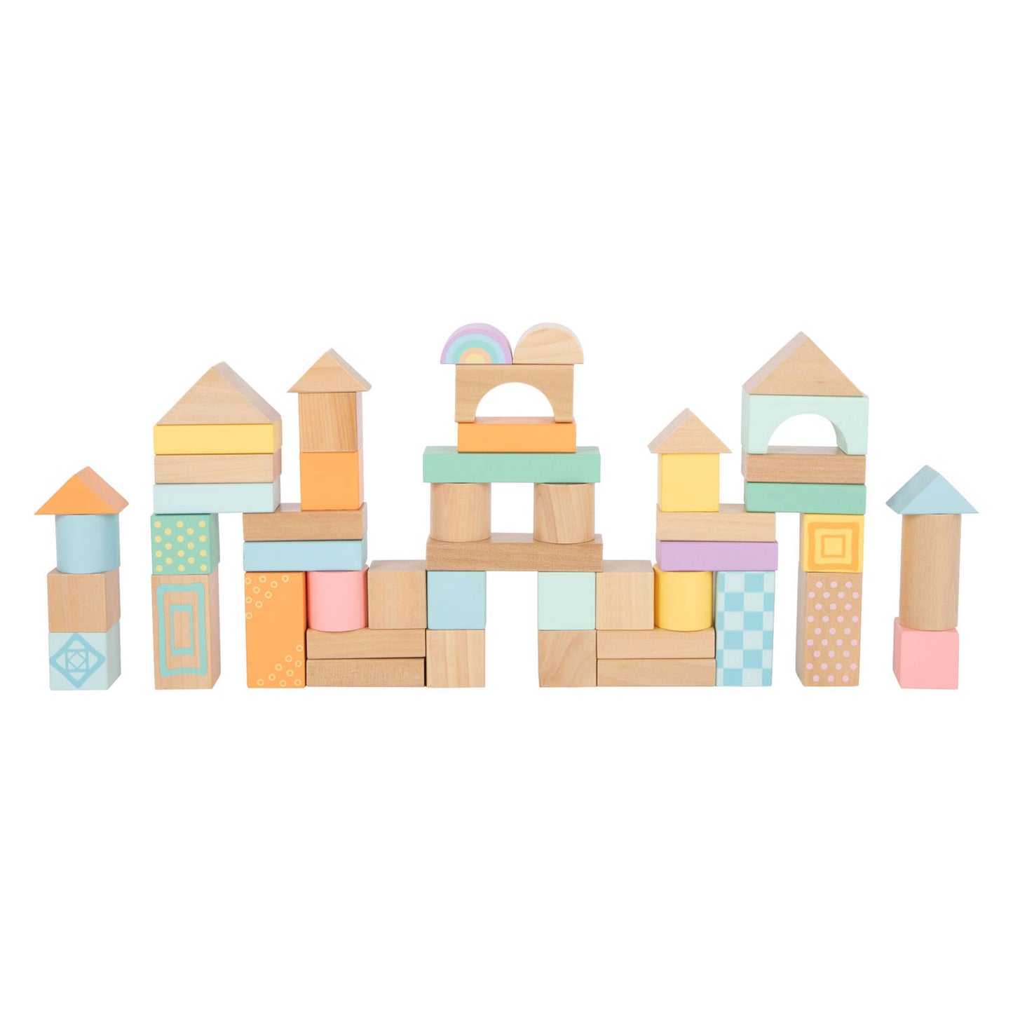 Small Foot - houten bouwblokken pastel, 50dlg.