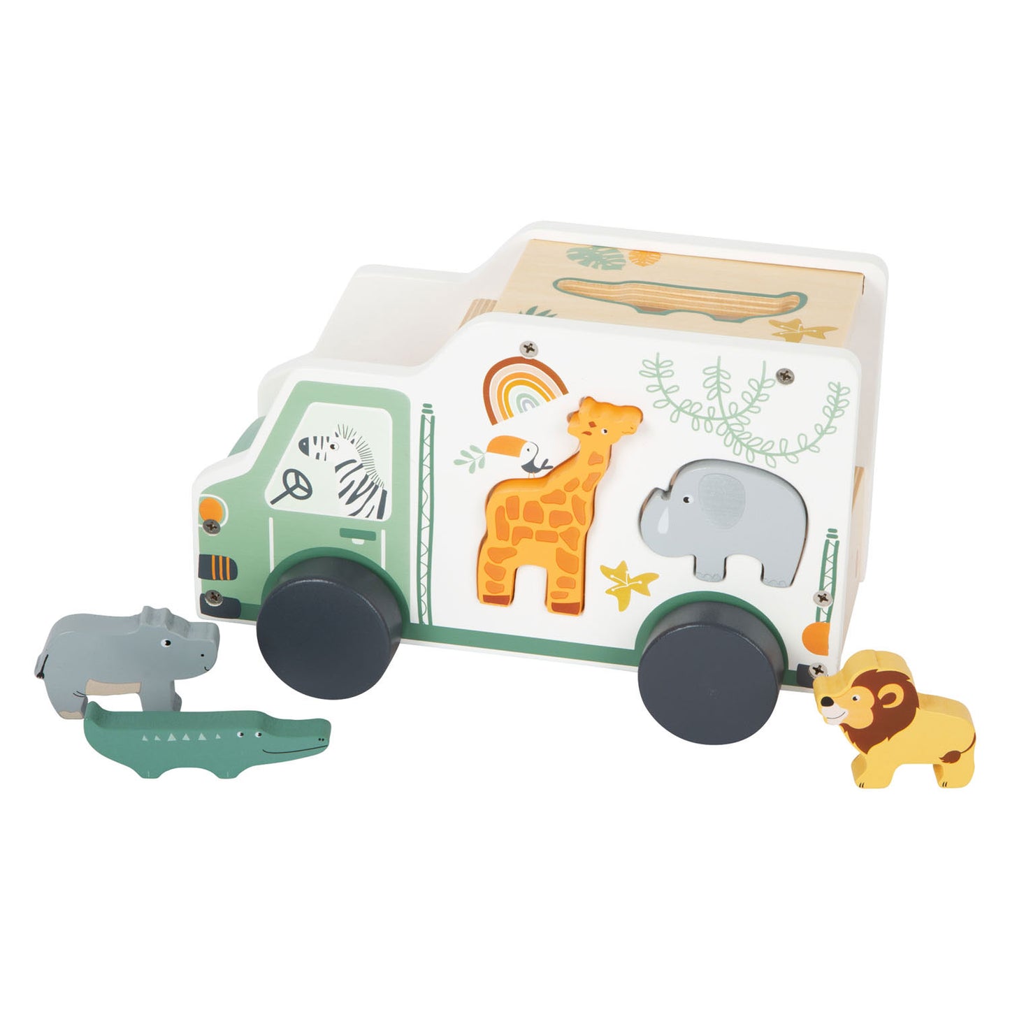 Small Foot - houten vormenstoof jeep safari, 6dlg.
