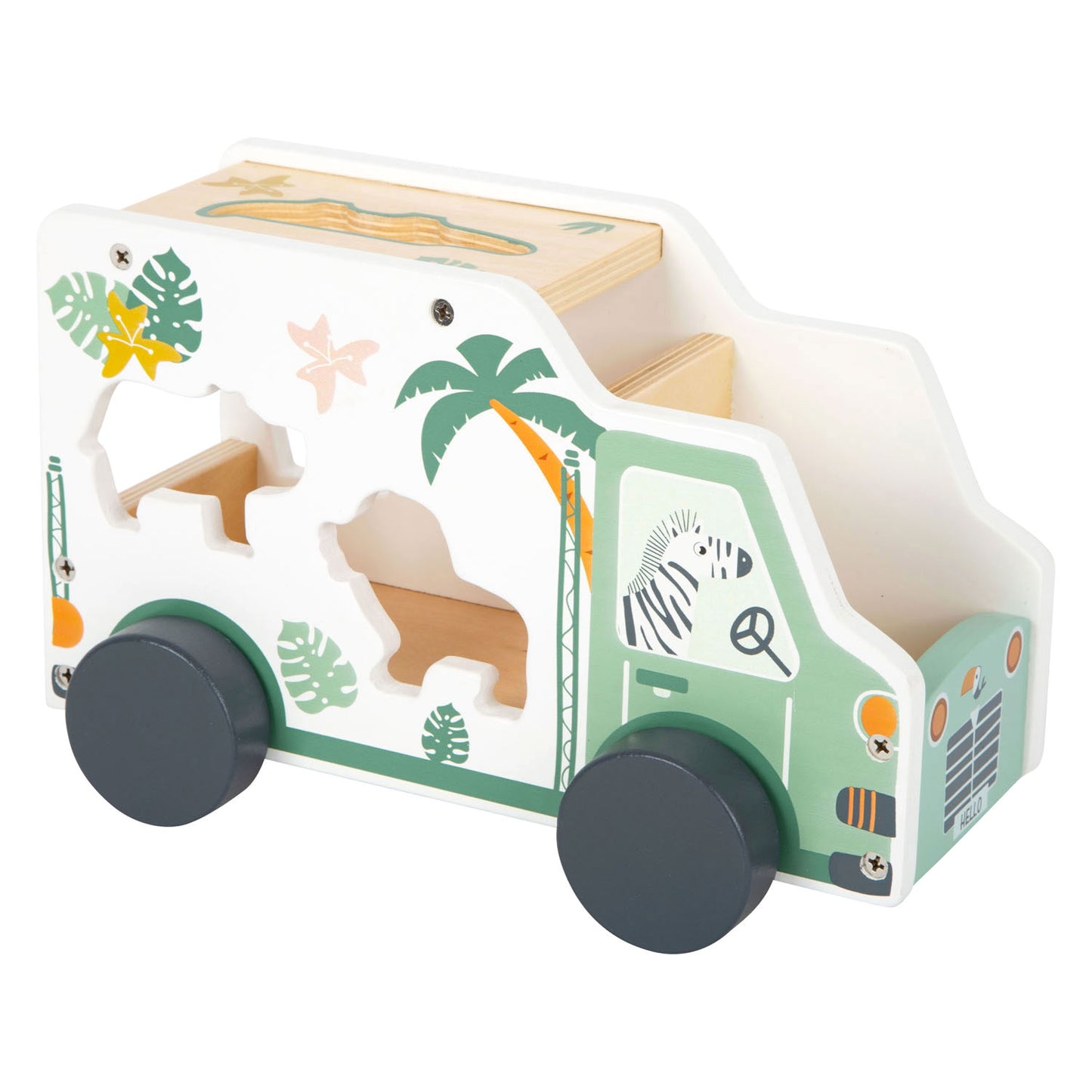 Small Foot - houten vormenstoof jeep safari, 6dlg.