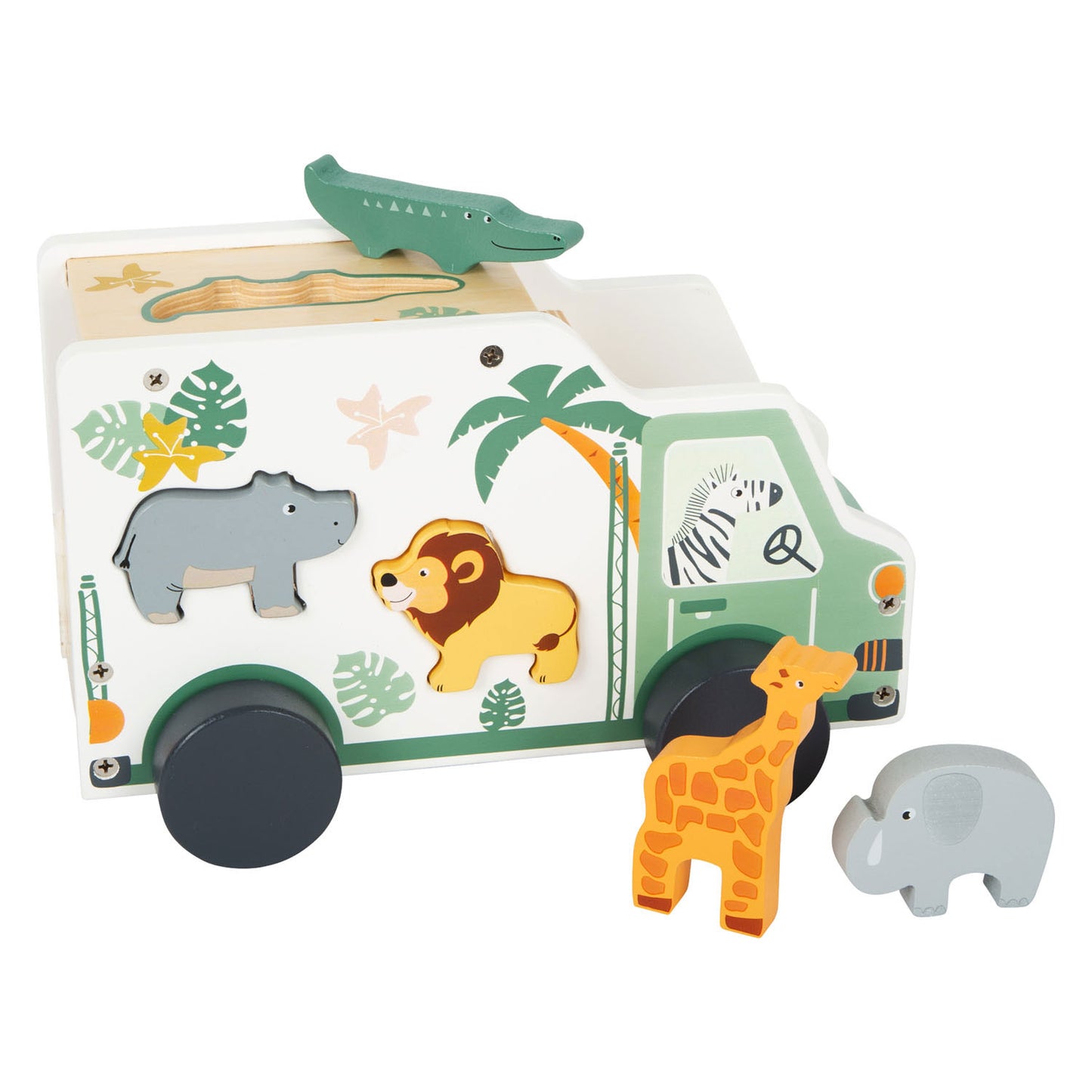 Small Foot - houten vormenstoof jeep safari, 6dlg.