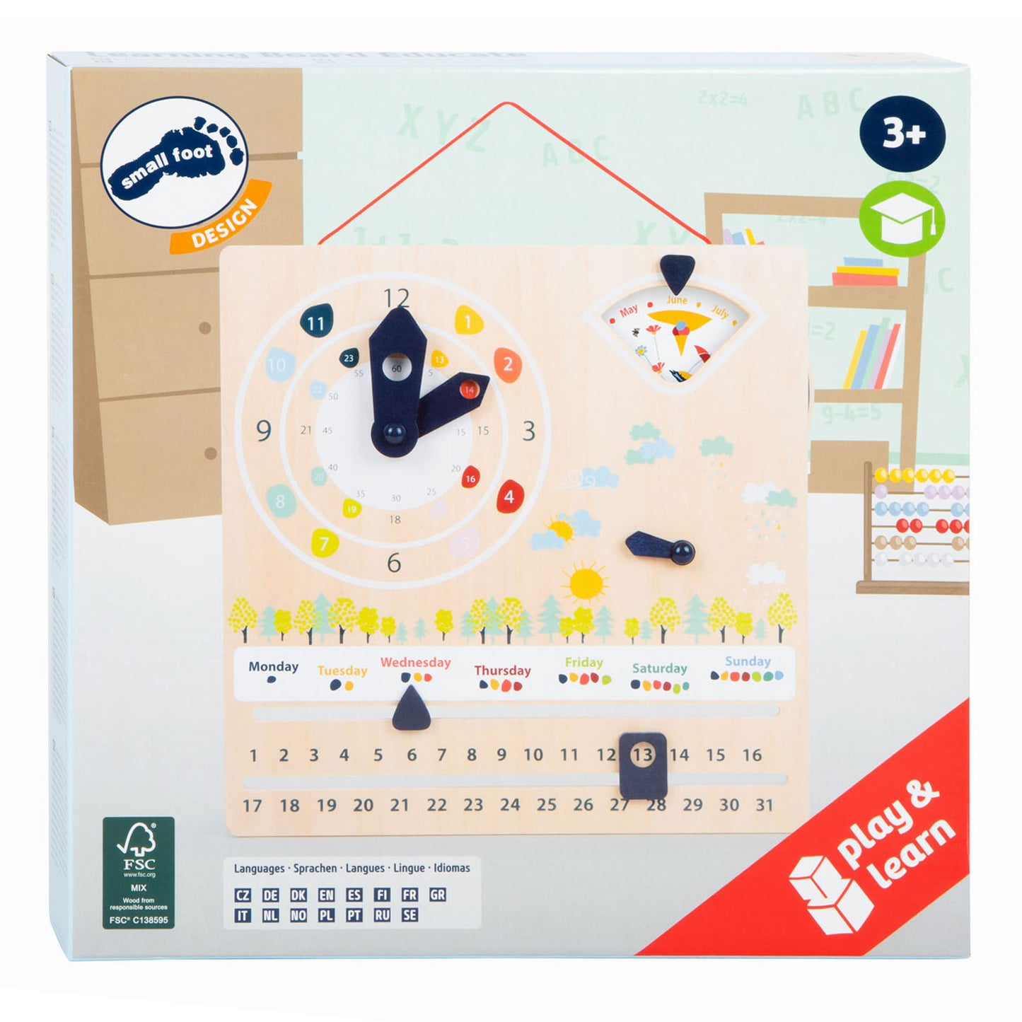 Small Foot - houten kalenderklok seizoenen (duitstalig)