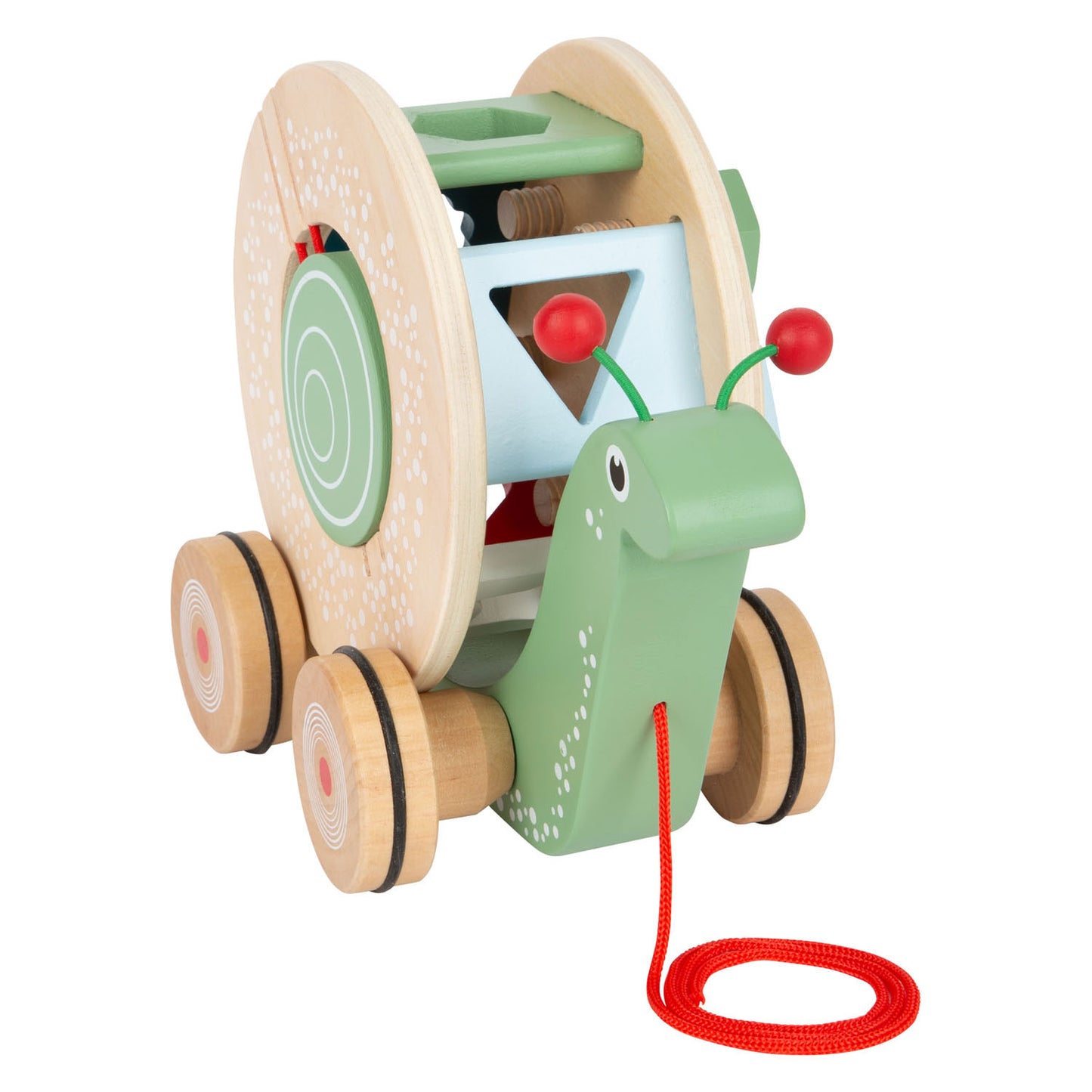 Small Foot - houten trekfiguur vormenstoof slak, 6dlg.