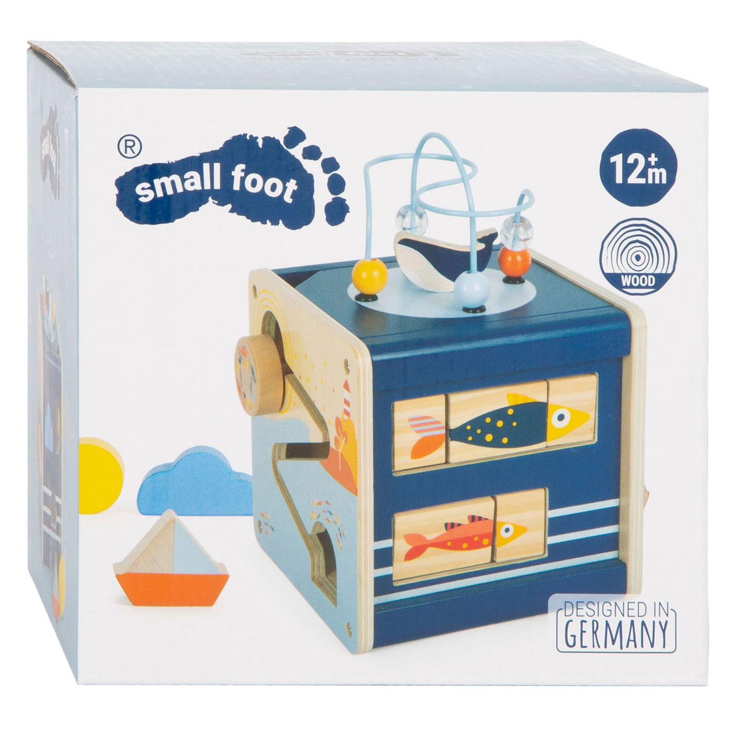Small Foot - houten activiteitenkubus oceaan