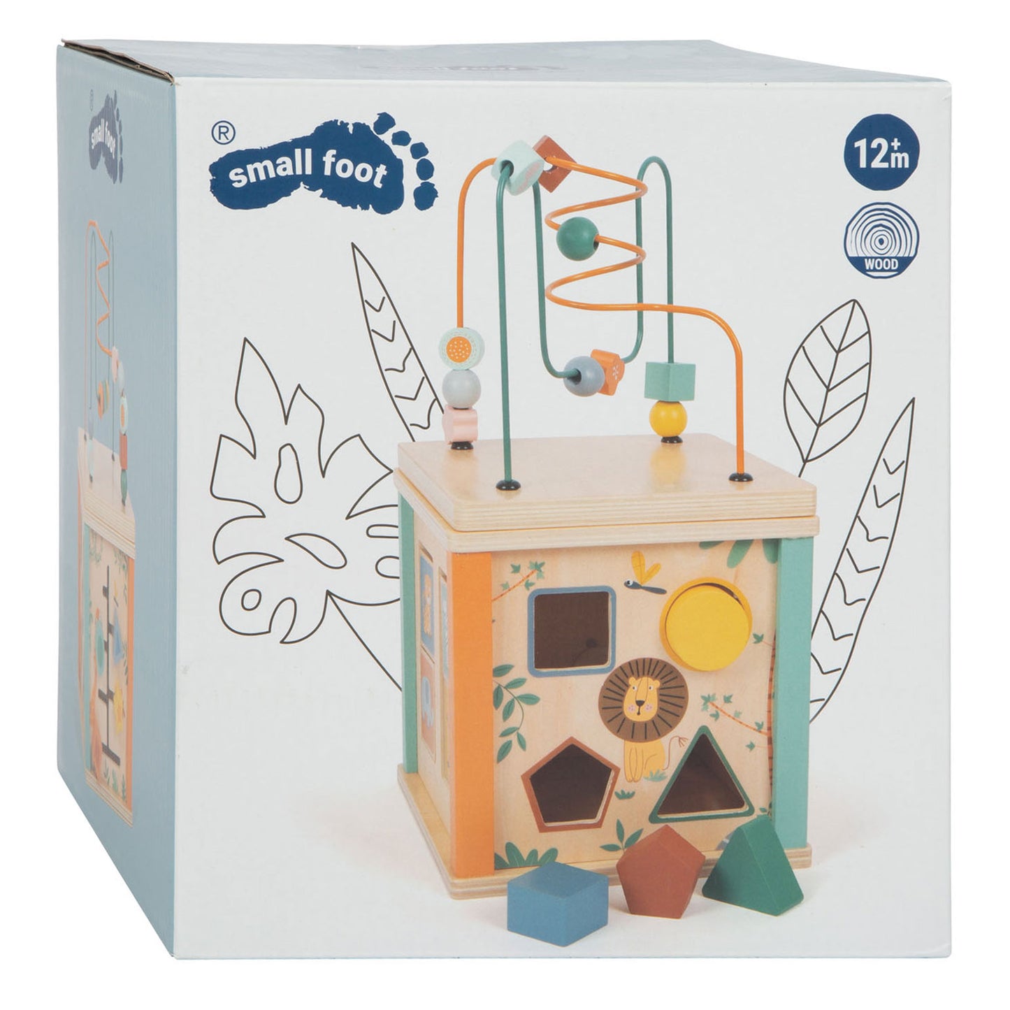 Small Foot - houten activiteitenkubus en motoriekspiraal safari
