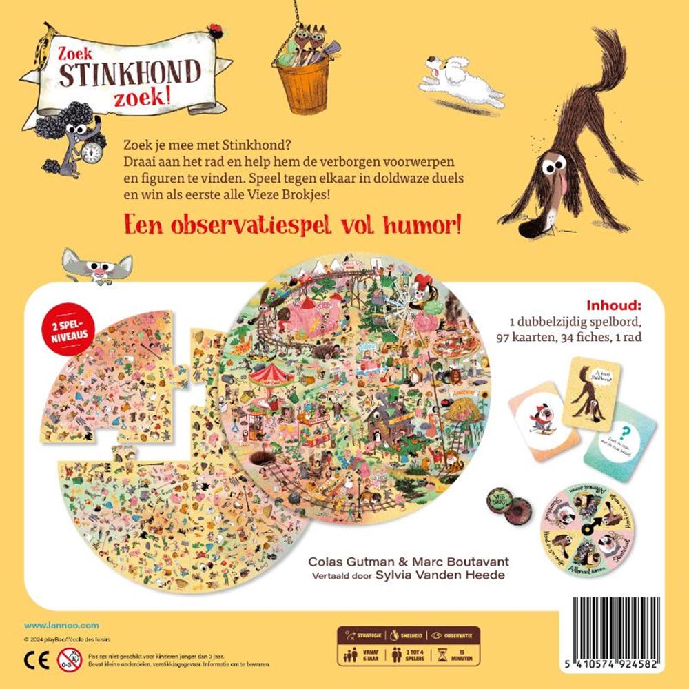Terra Lannoo bordspel stinkhond zoekspel voor kinderen en familie.