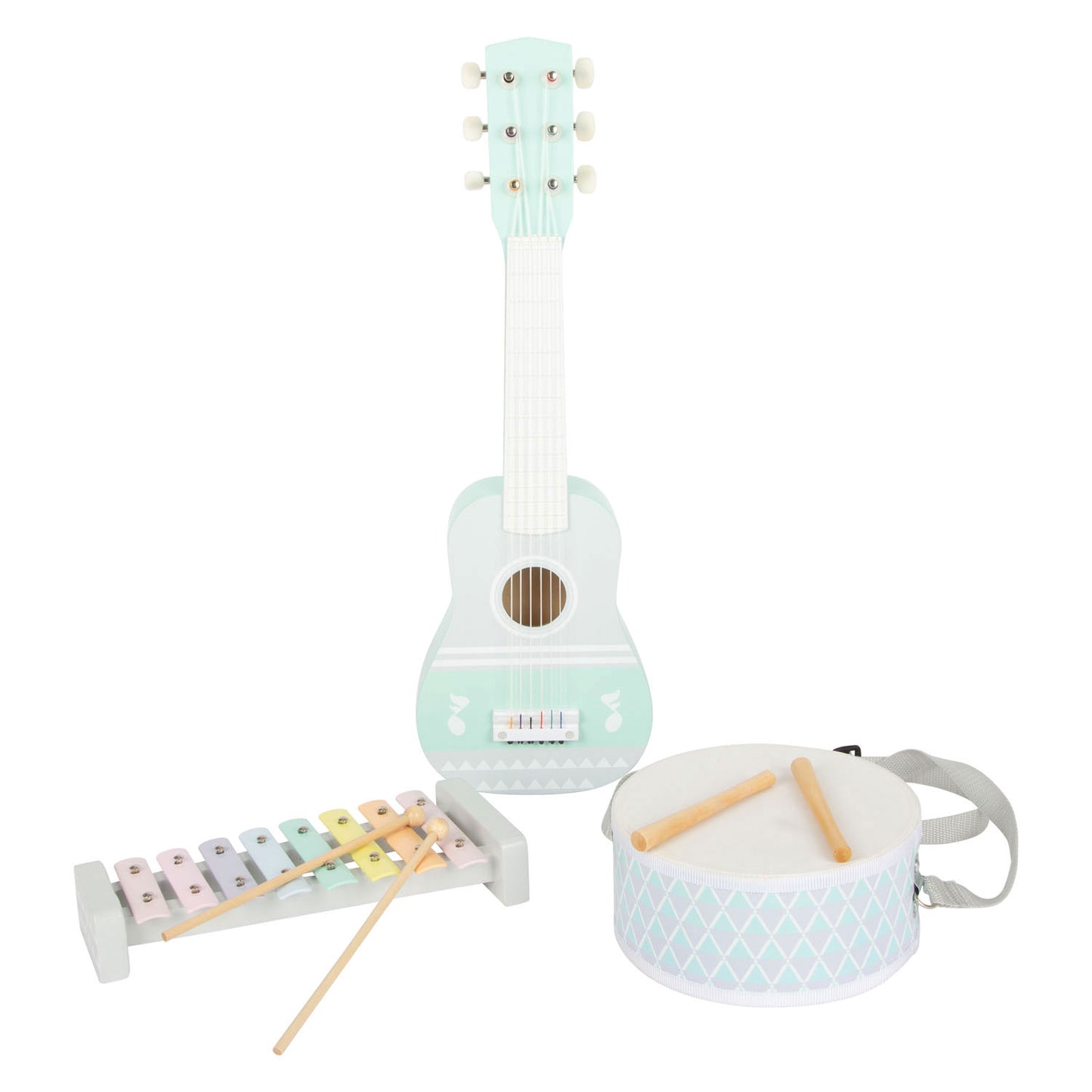 Small Foot - houten muziekinstumentenset pastel, 7dlg,