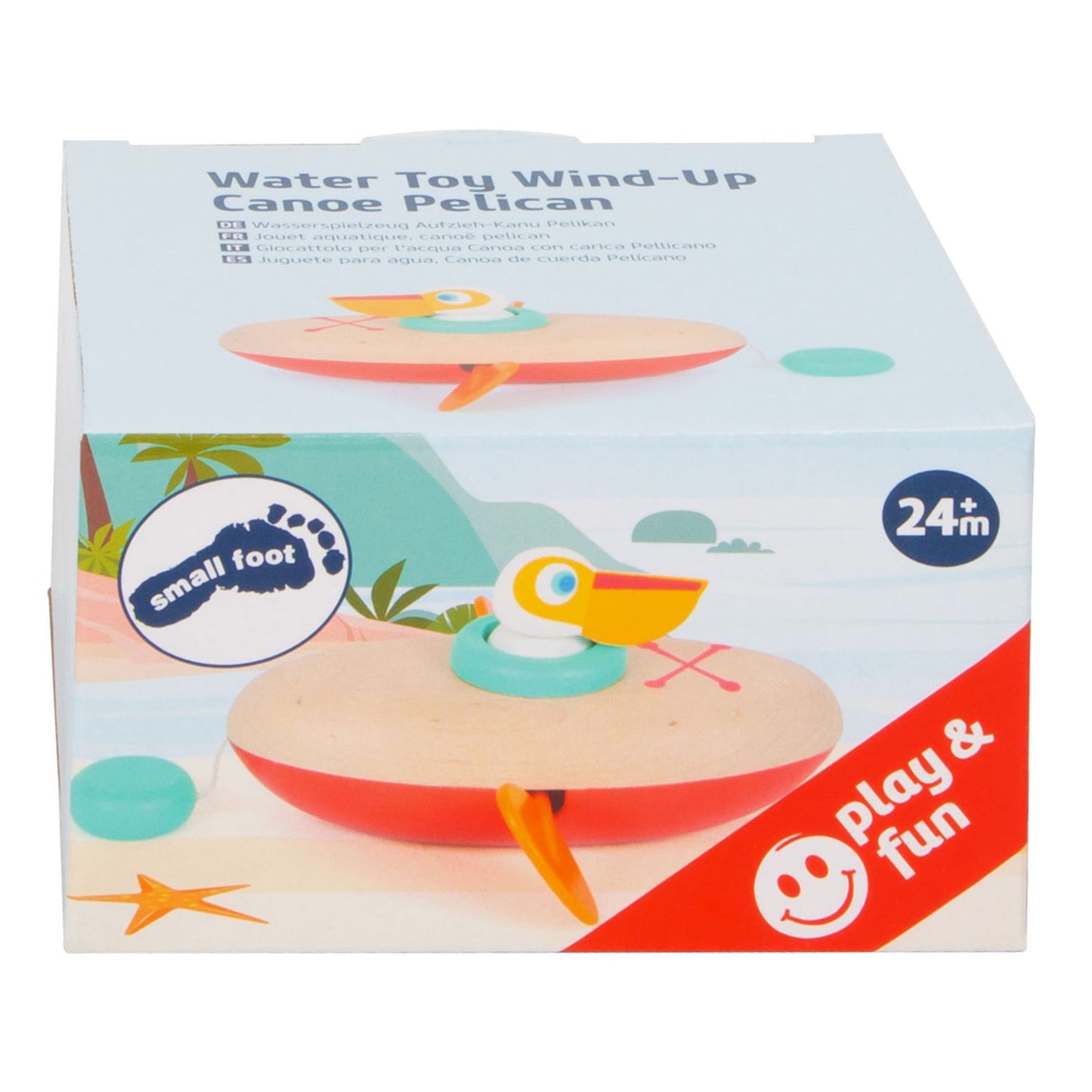 Small Foot - badspeelgoed houten kano pelikaan opwindbaar