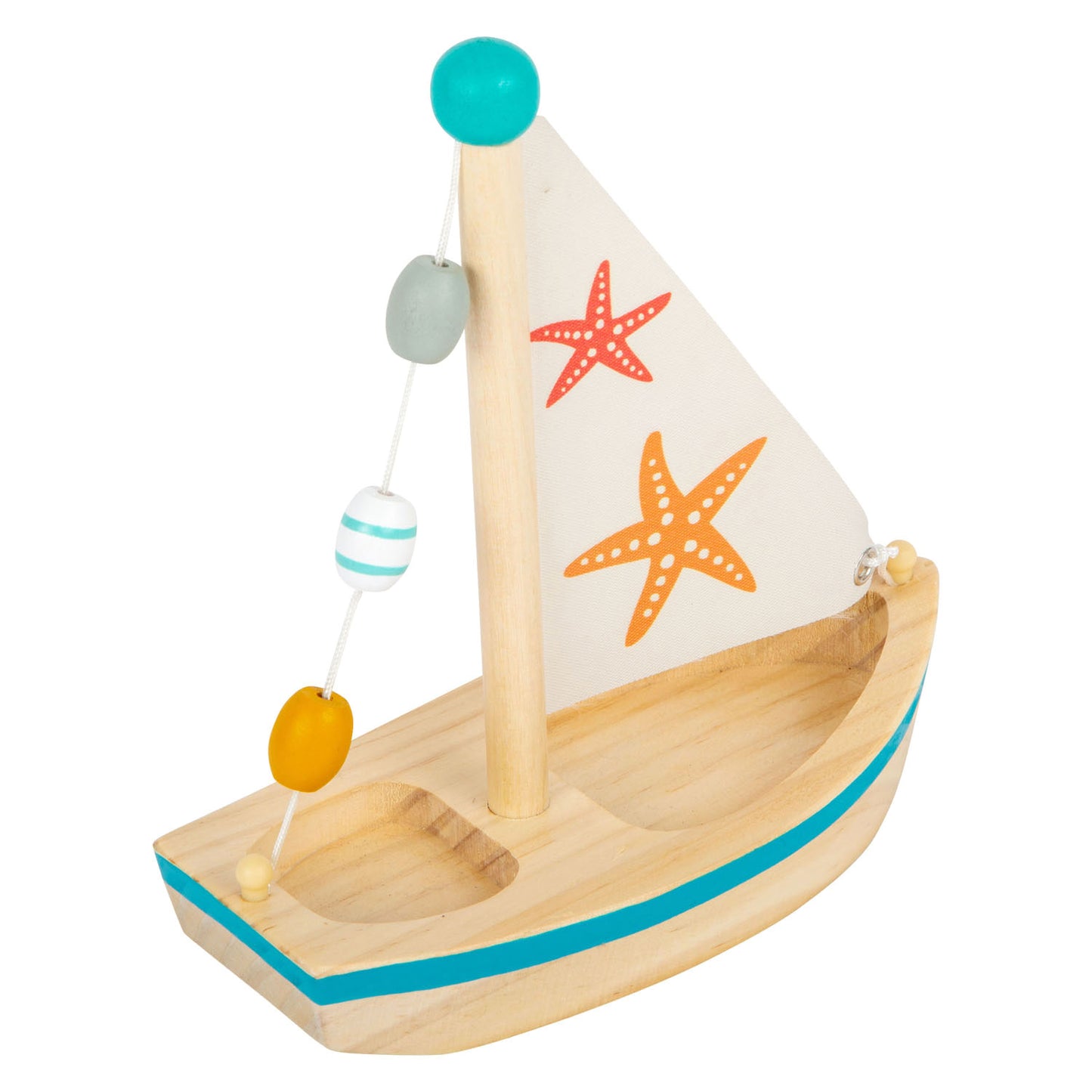 Small Foot - badspeelgoed houten zeilboot zeester