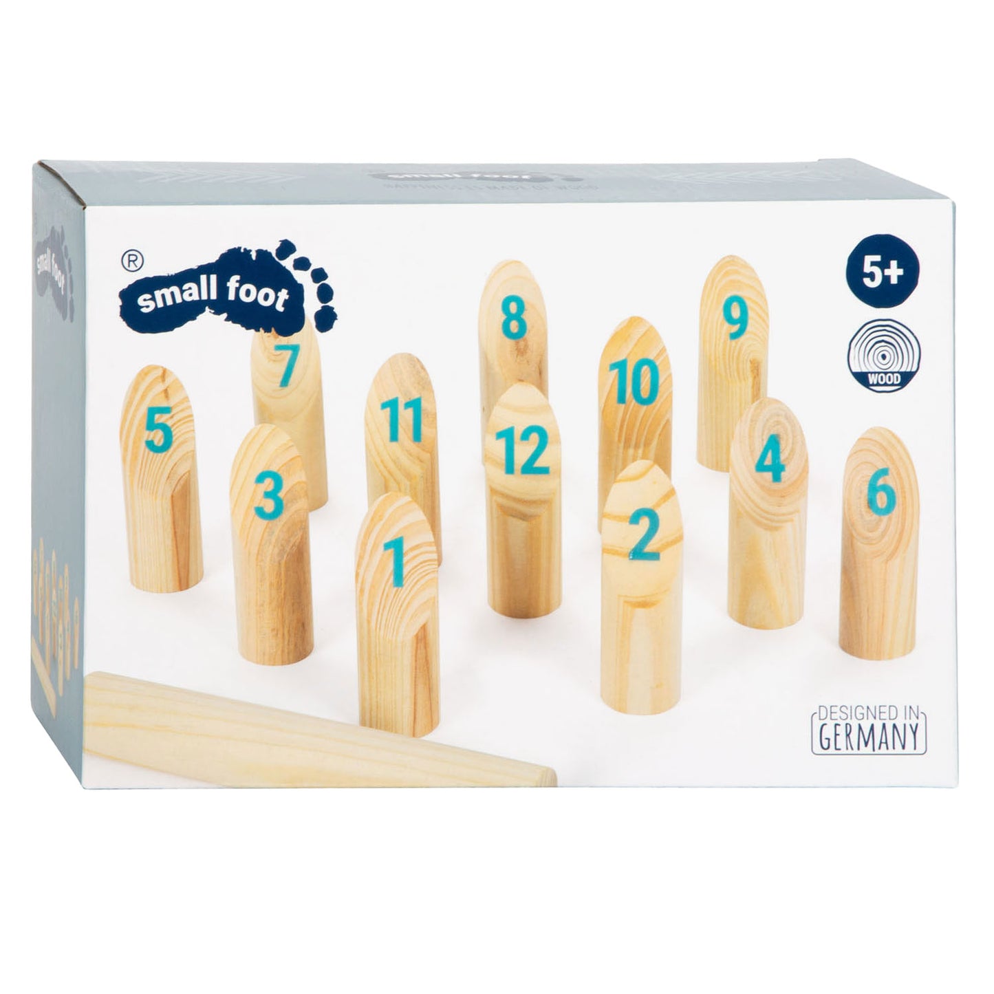 Small Foot - houten kubb met nummers werpspel in tas, 13dlg.