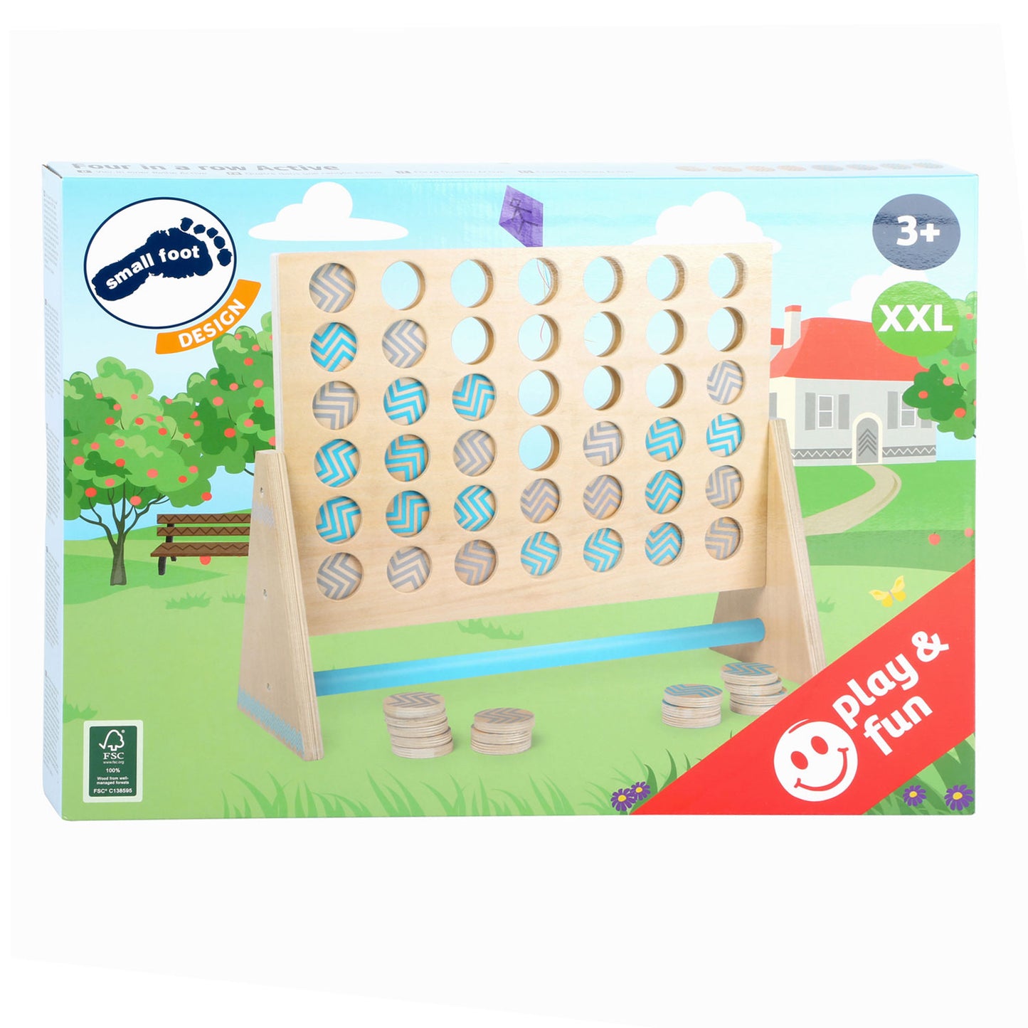Small Foot - houten spel four in a row xxl, 43dlg.