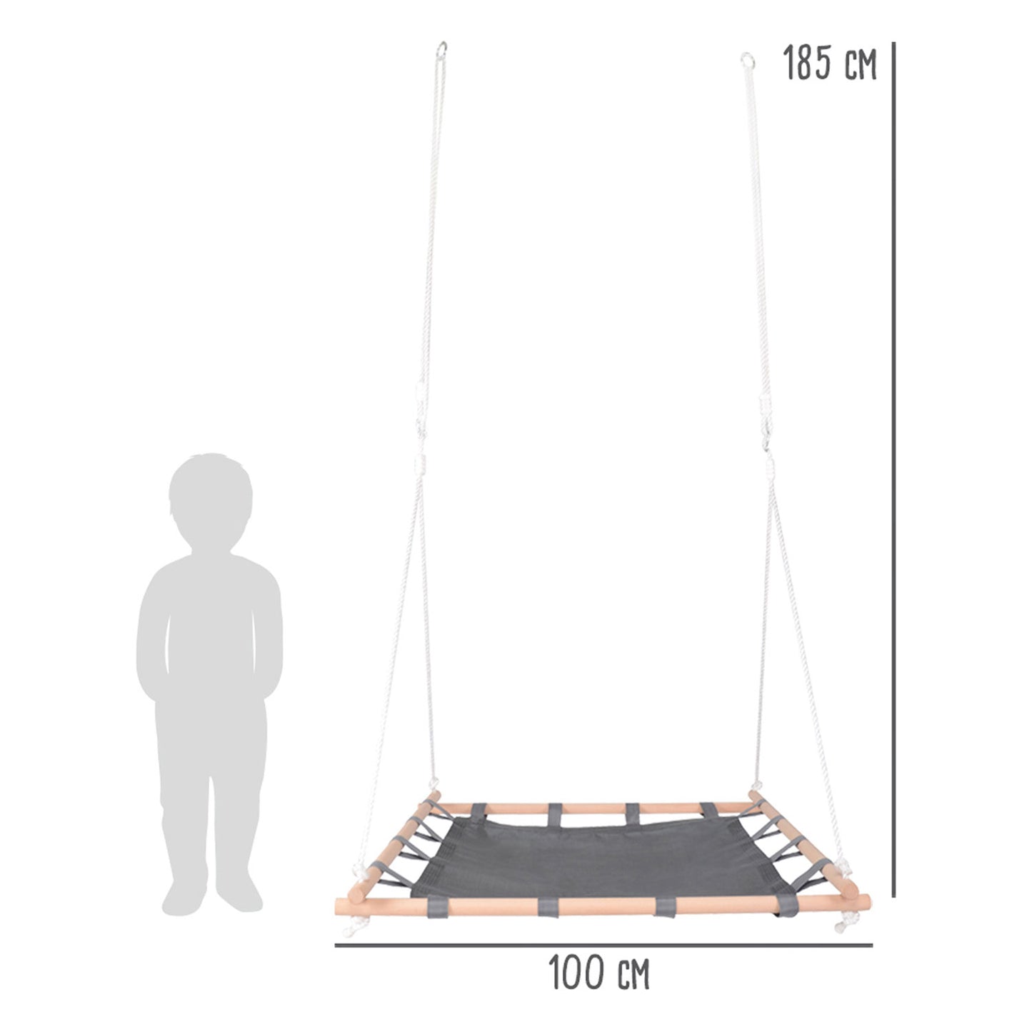 Small Foot - nestschommel met houten frame, 100x100cm