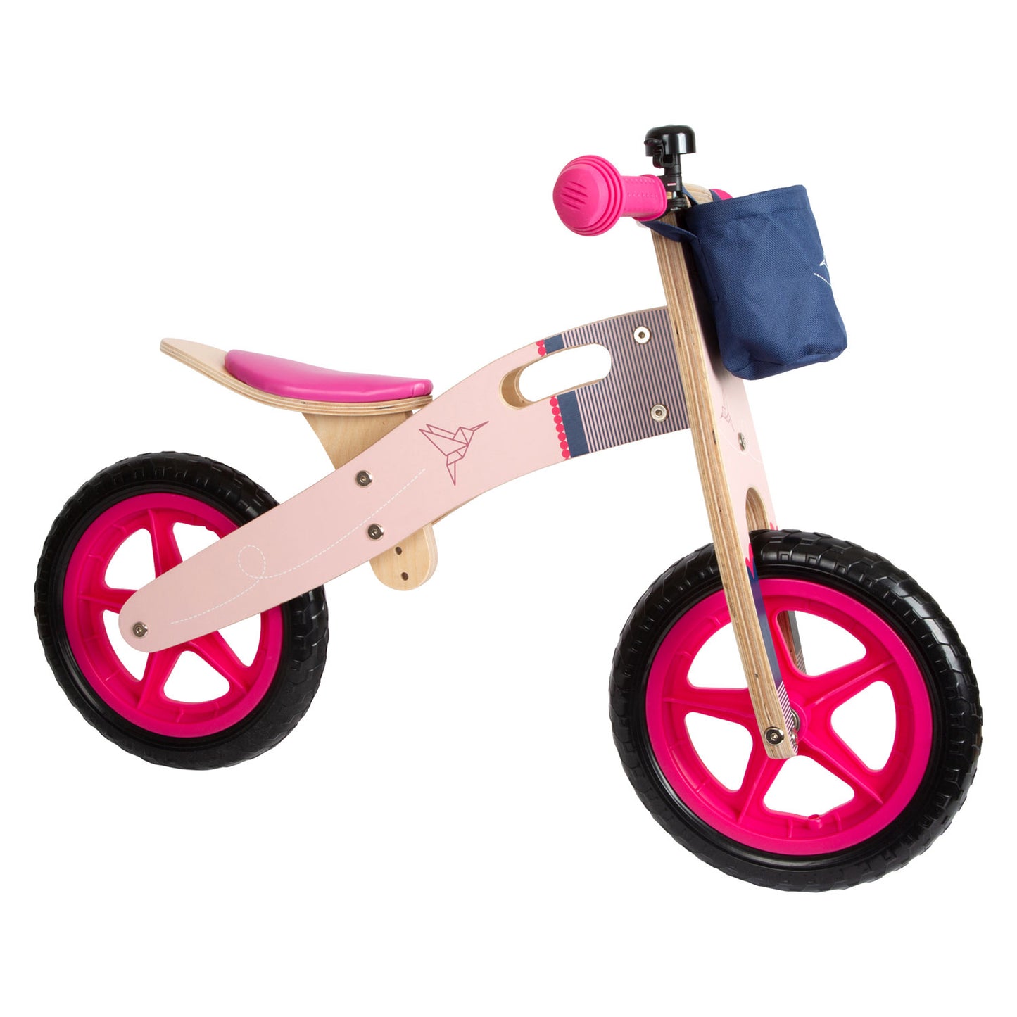 Small Foot - houten loopfiets kolibrie roze