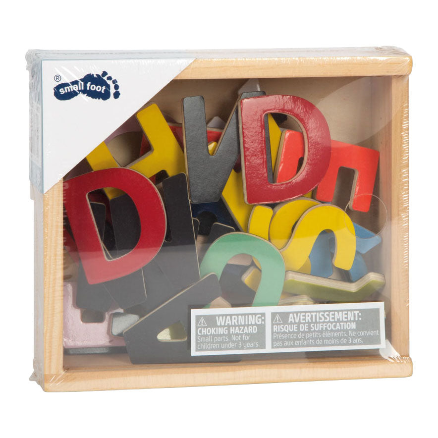 Small Foot - houten magnetische letters kleur, 37dlg.
