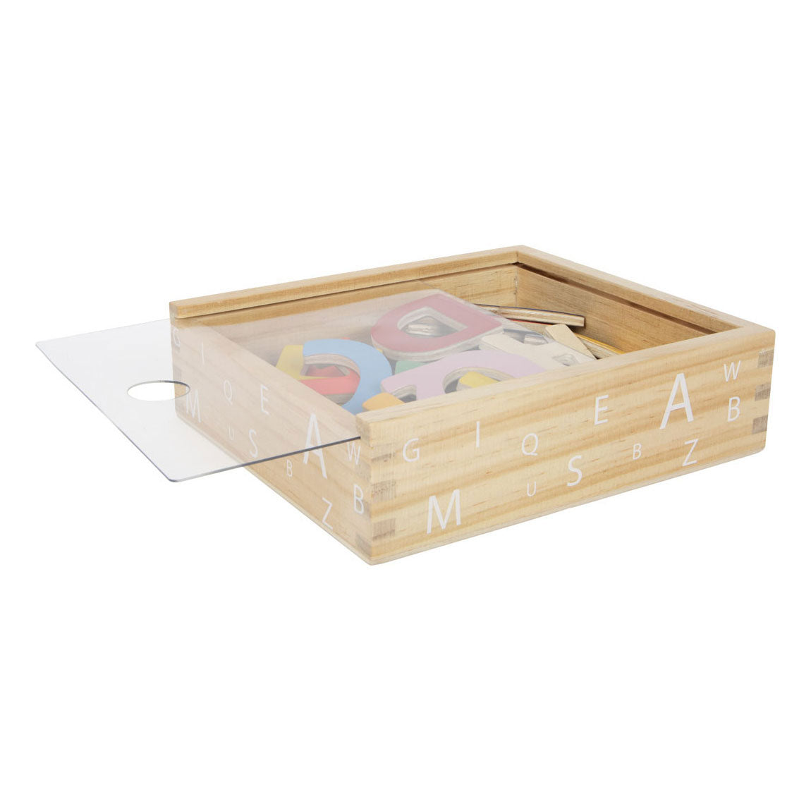 Small Foot - houten magnetische letters kleur, 37dlg.