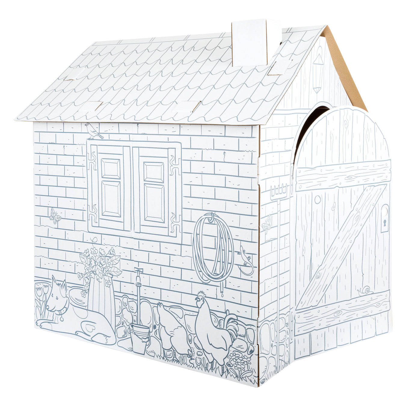 Small Foot - kartonnen speelhuis boerderij, 87x71x88cm
