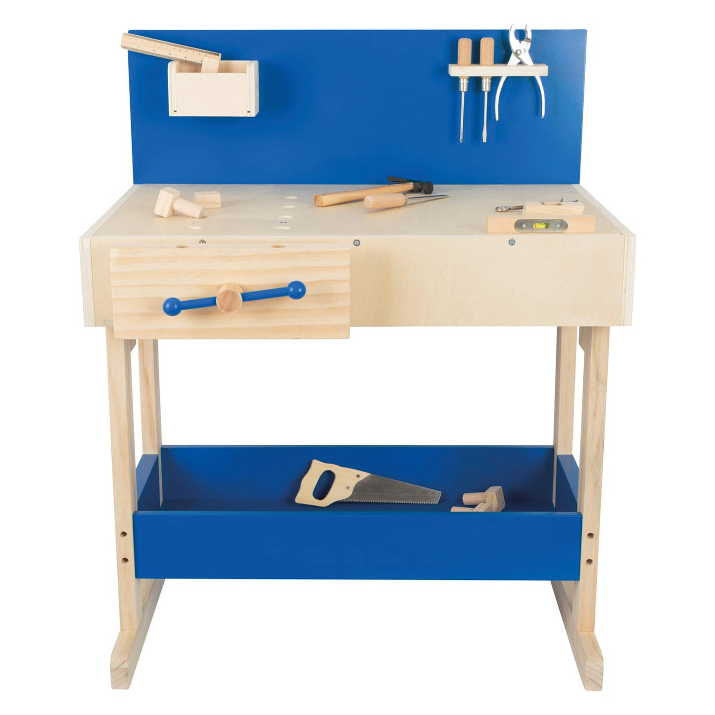 Small Foot - houten speelgoedwerkbank blauw met accessoires
