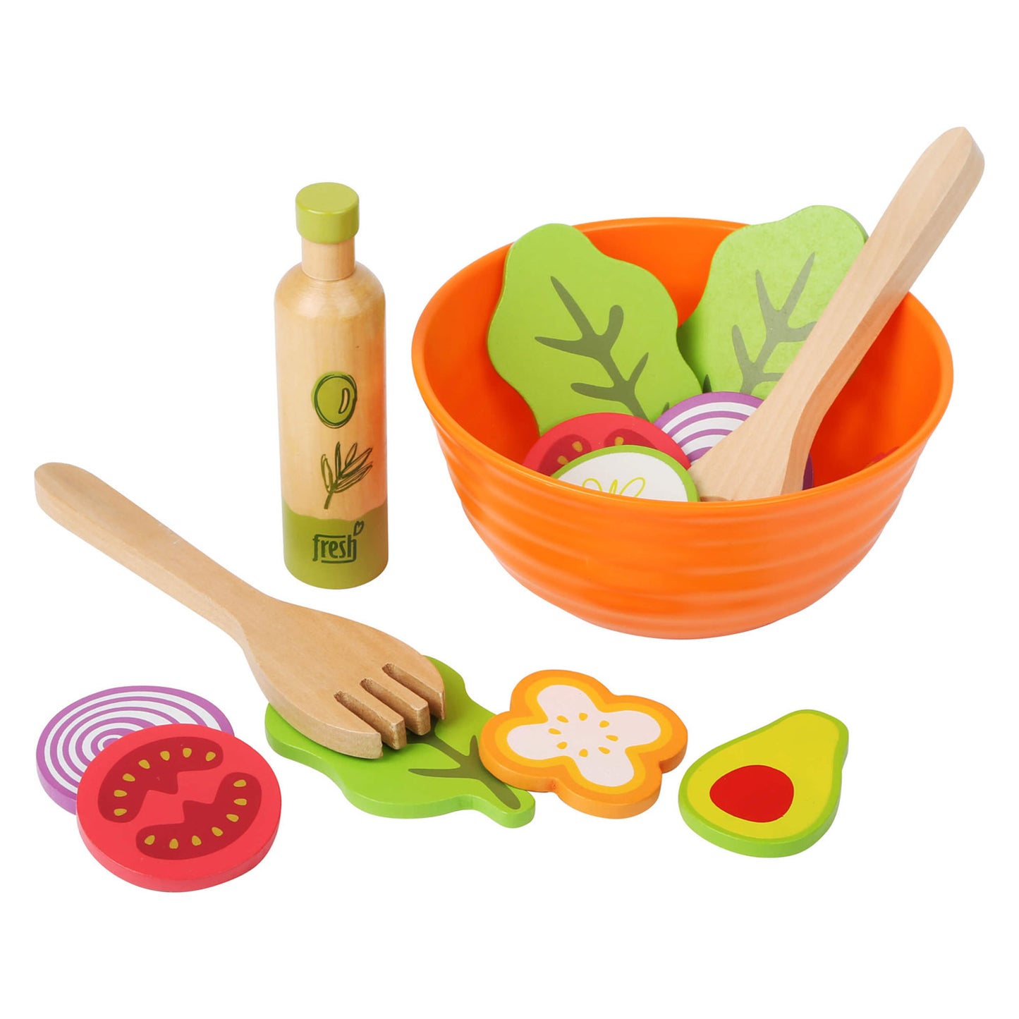 Small Foot - houten speeleten salade speelset, 15dlg,