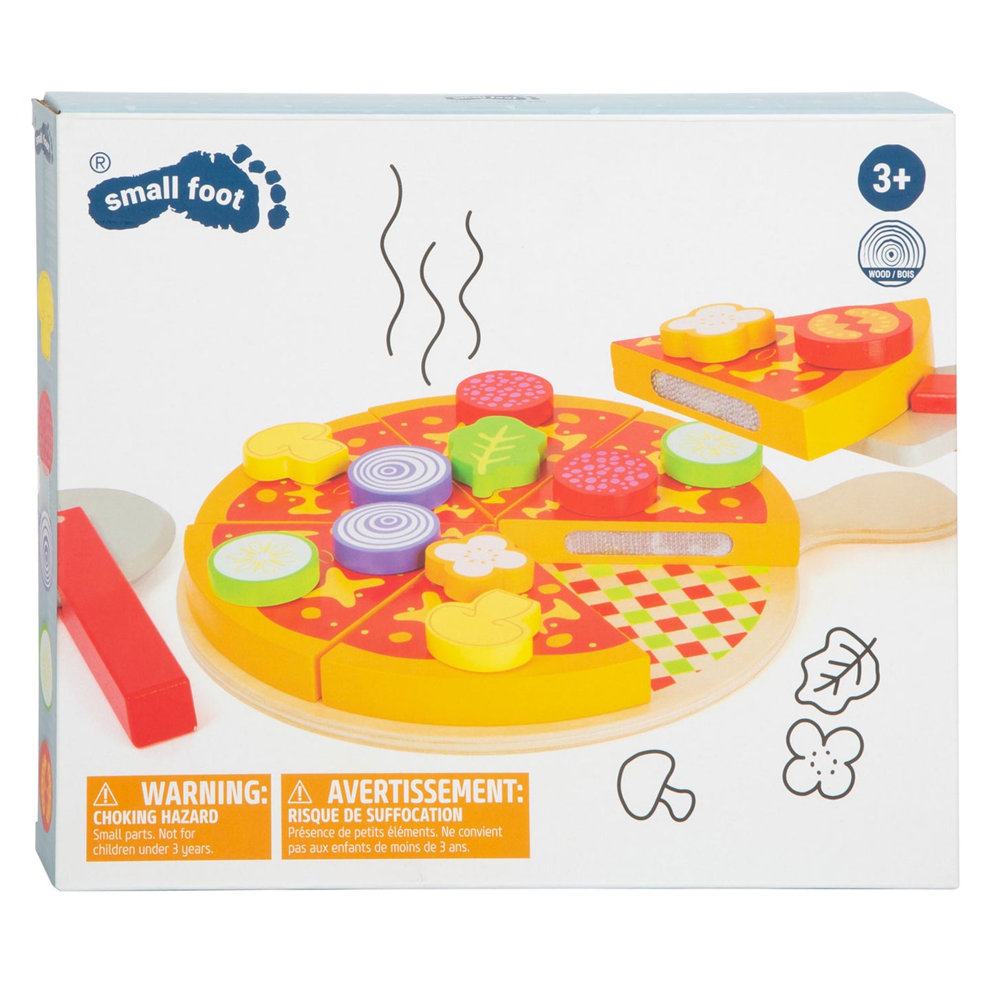 Small Foot - houten snij- en speeleten pizza set, 21dlg.