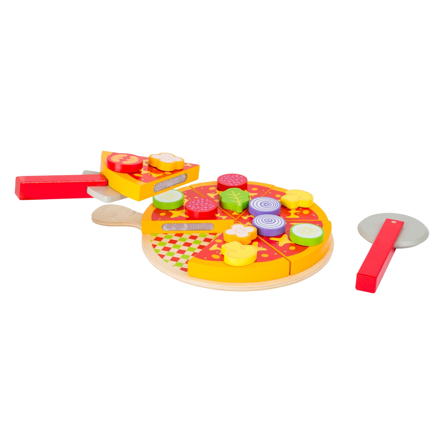Small Foot - houten snij- en speeleten pizza set, 21dlg.