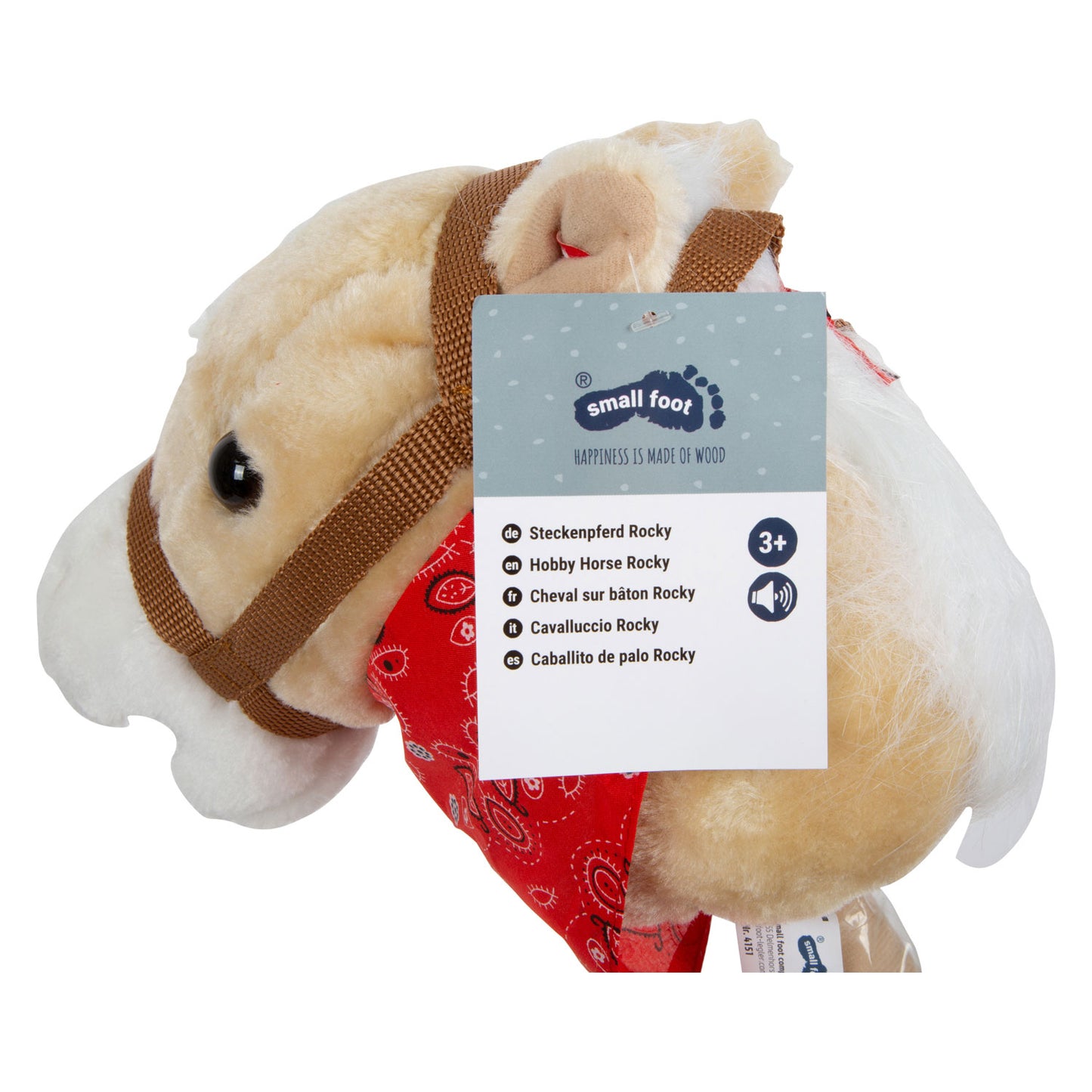 Small Foot - houten stokpaard rocky, 80cm