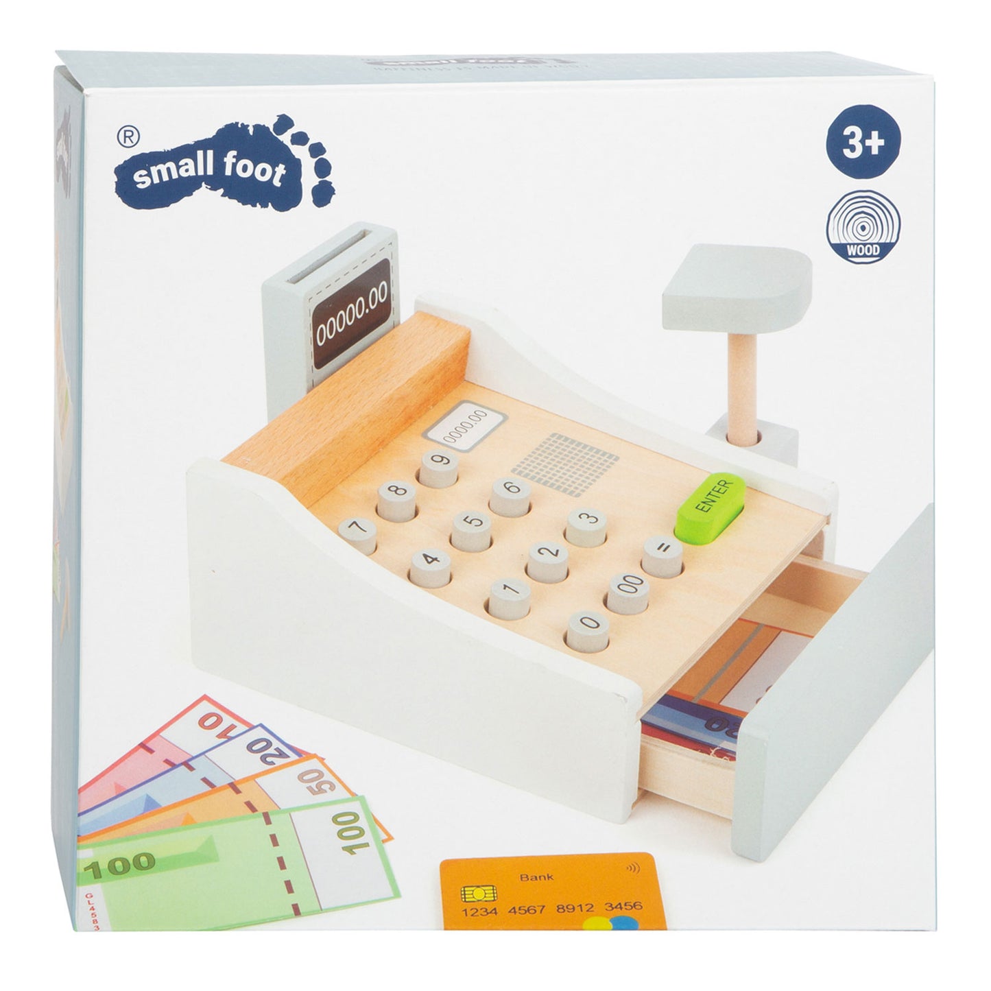 Small Foot - houten speelgoedkassa met accessoires, 15dlg.