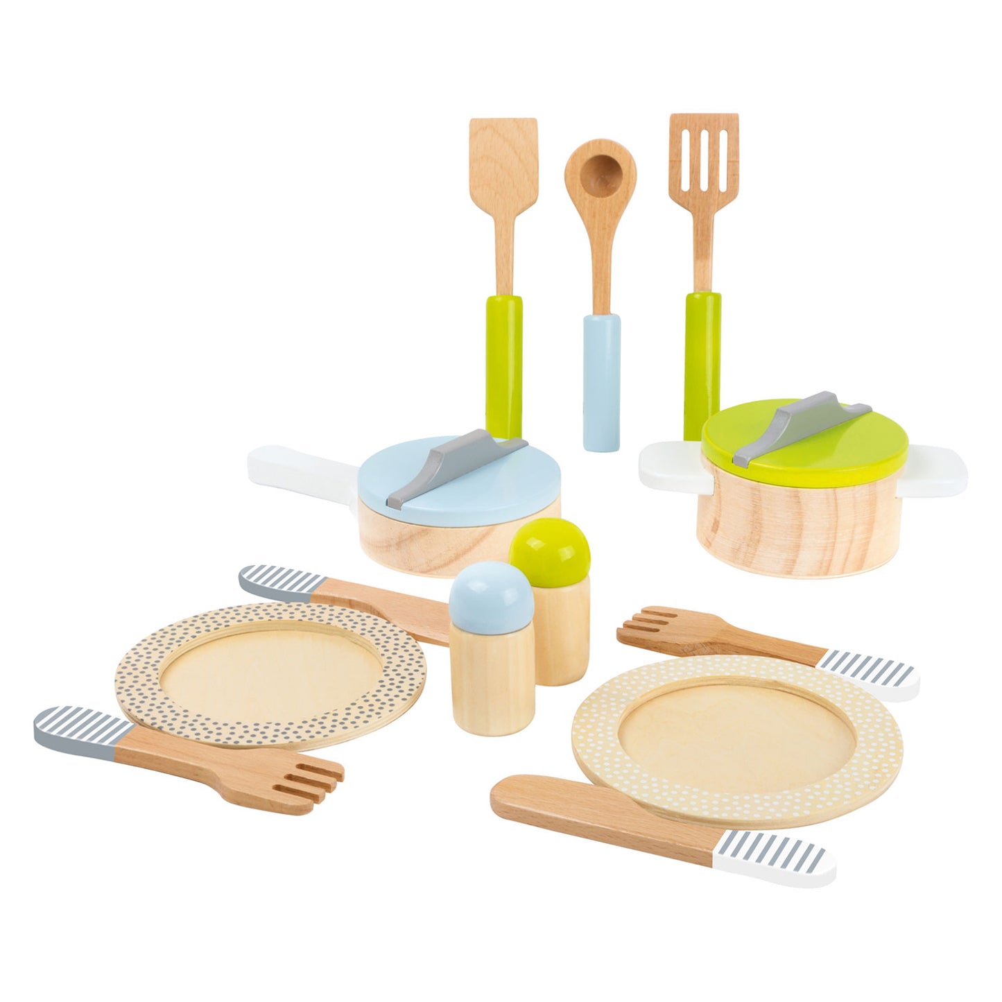 Small Foot - houten kookgerij en servies set, 15dlg.