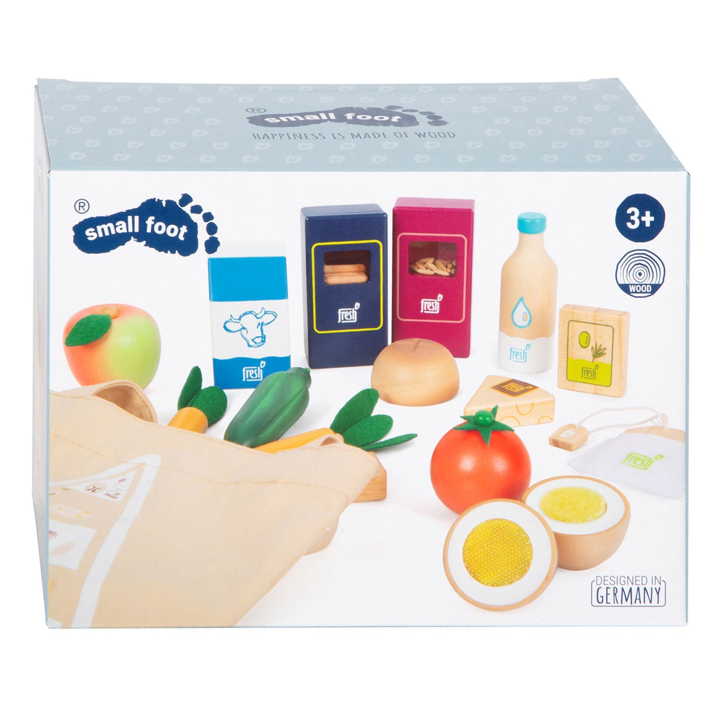 Small Foot - houten speeleten vegetarisch voedselset, 17dlg.