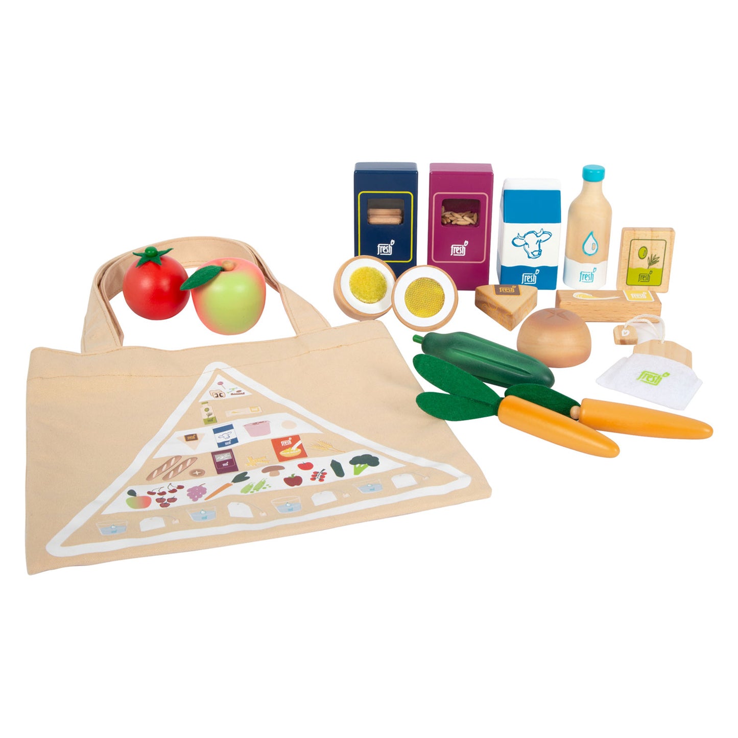Small Foot - houten speeleten vegetarisch voedselset, 17dlg.