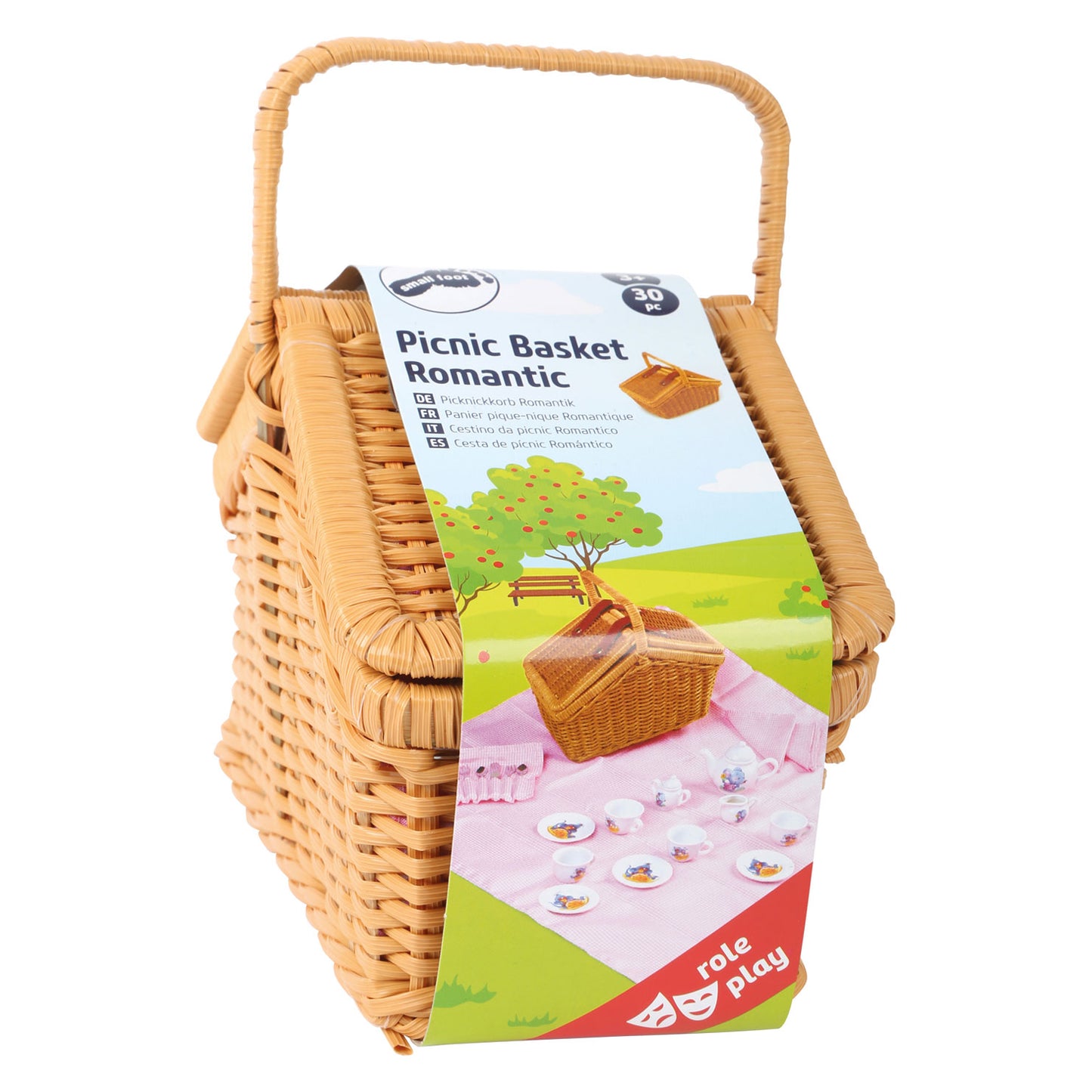 Small Foot - houten picknickmand met servies romantisch, 30dlg.