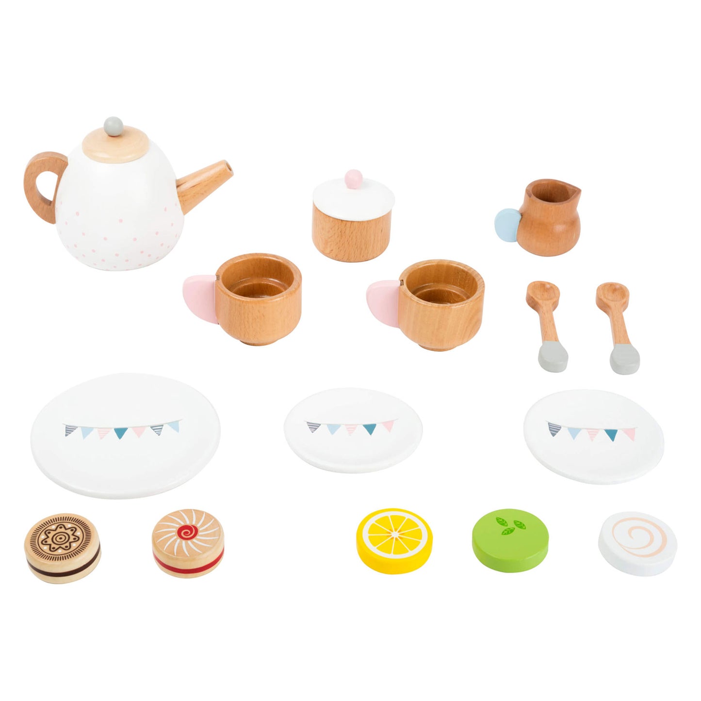 Small Foot - houten theeset met speeleten, 17dlg.