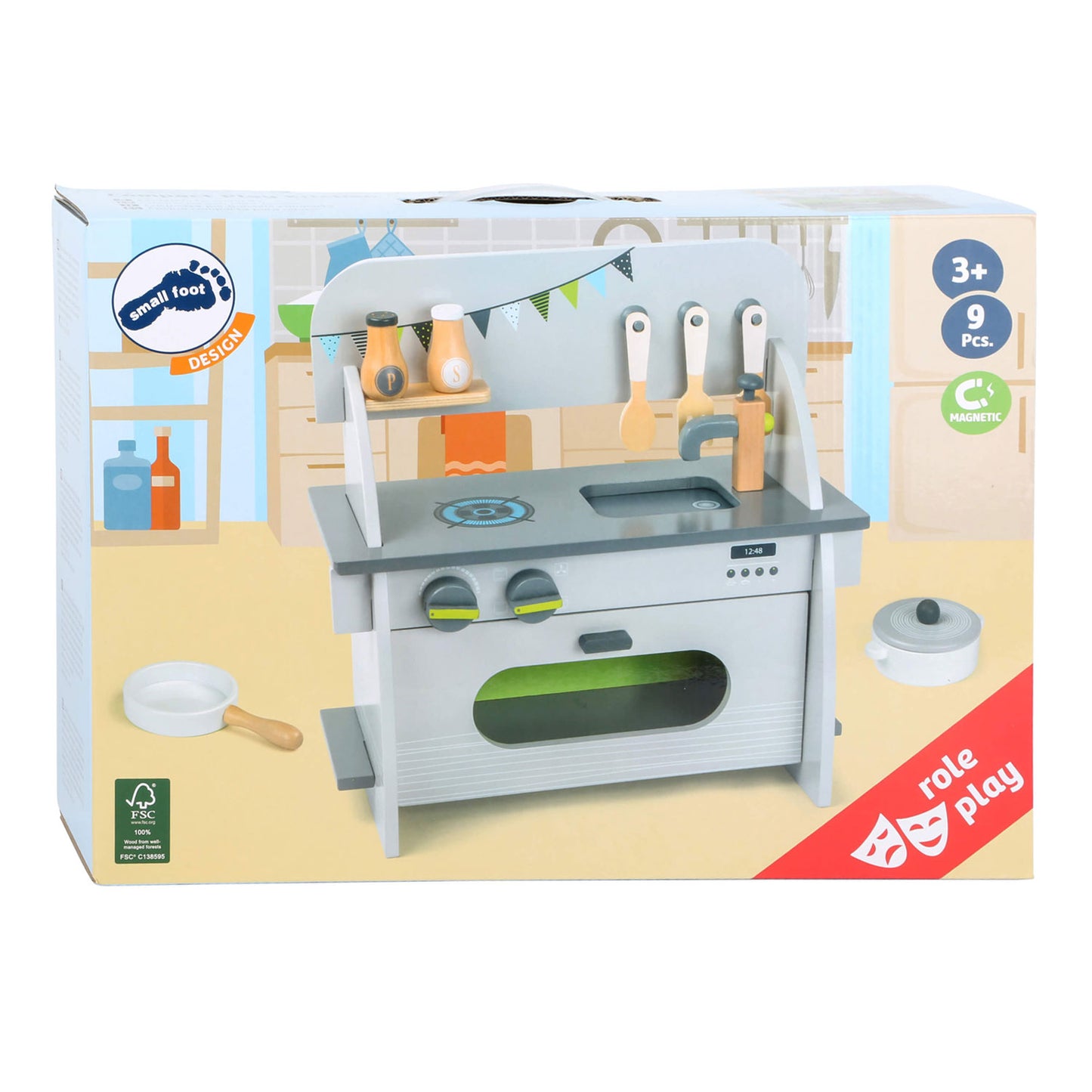 Small Foot - houten speelkeuken compact, 9dlg.