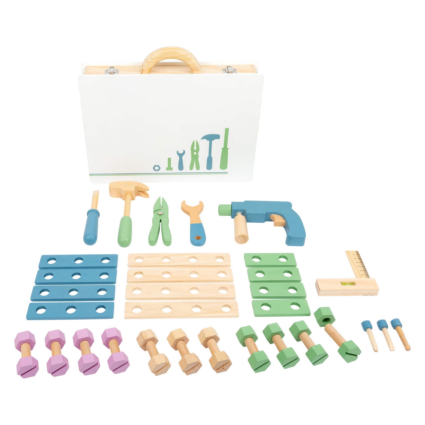 Small Foot - houten gereedschapskoffer nordic, 43dlg.