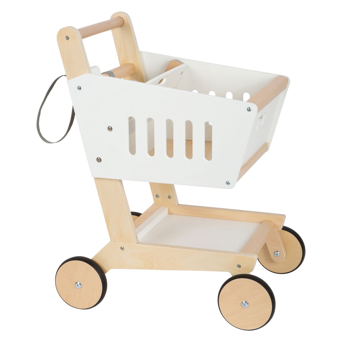 Small Foot - houten supermarkt winkelwagen wit