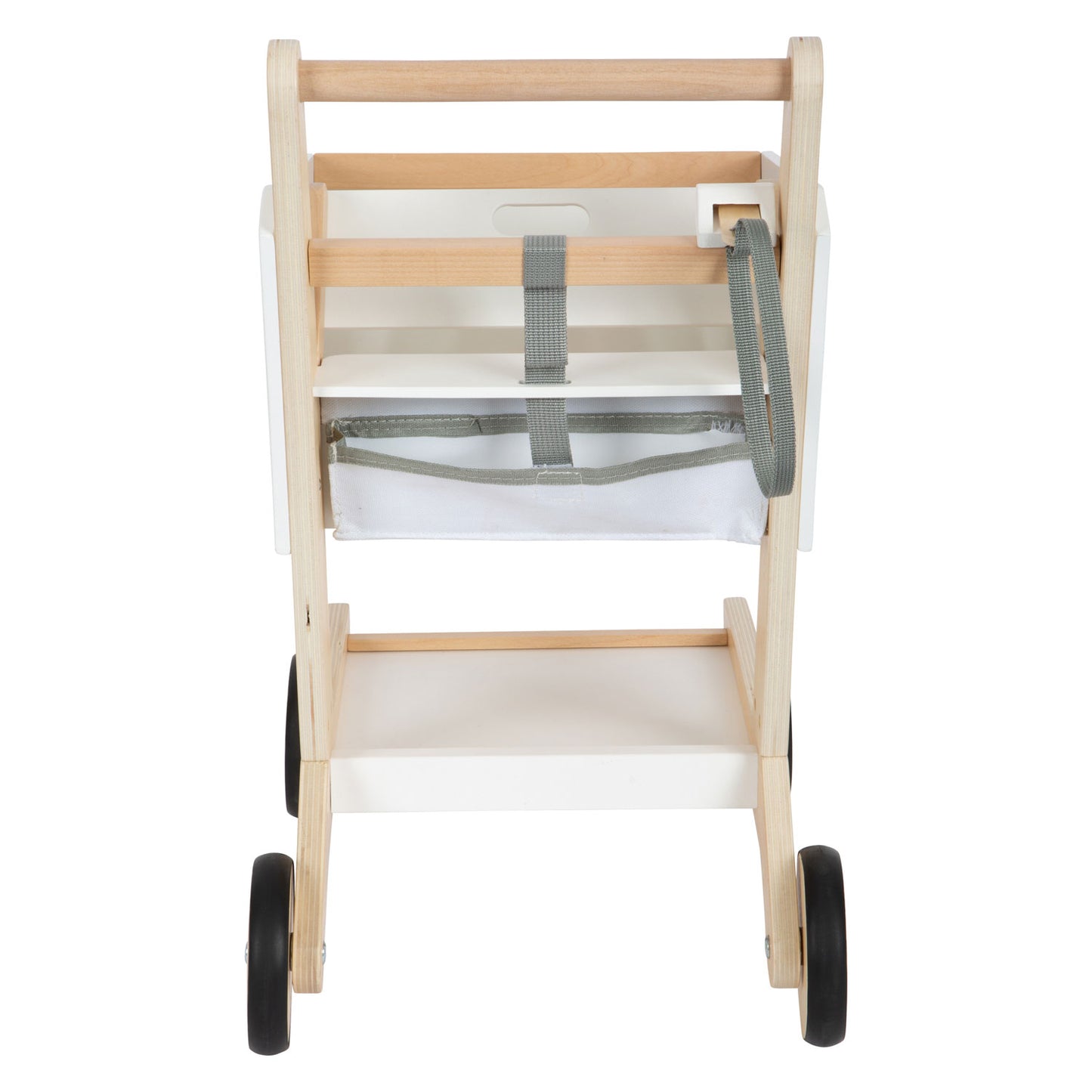 Small Foot - houten supermarkt winkelwagen wit