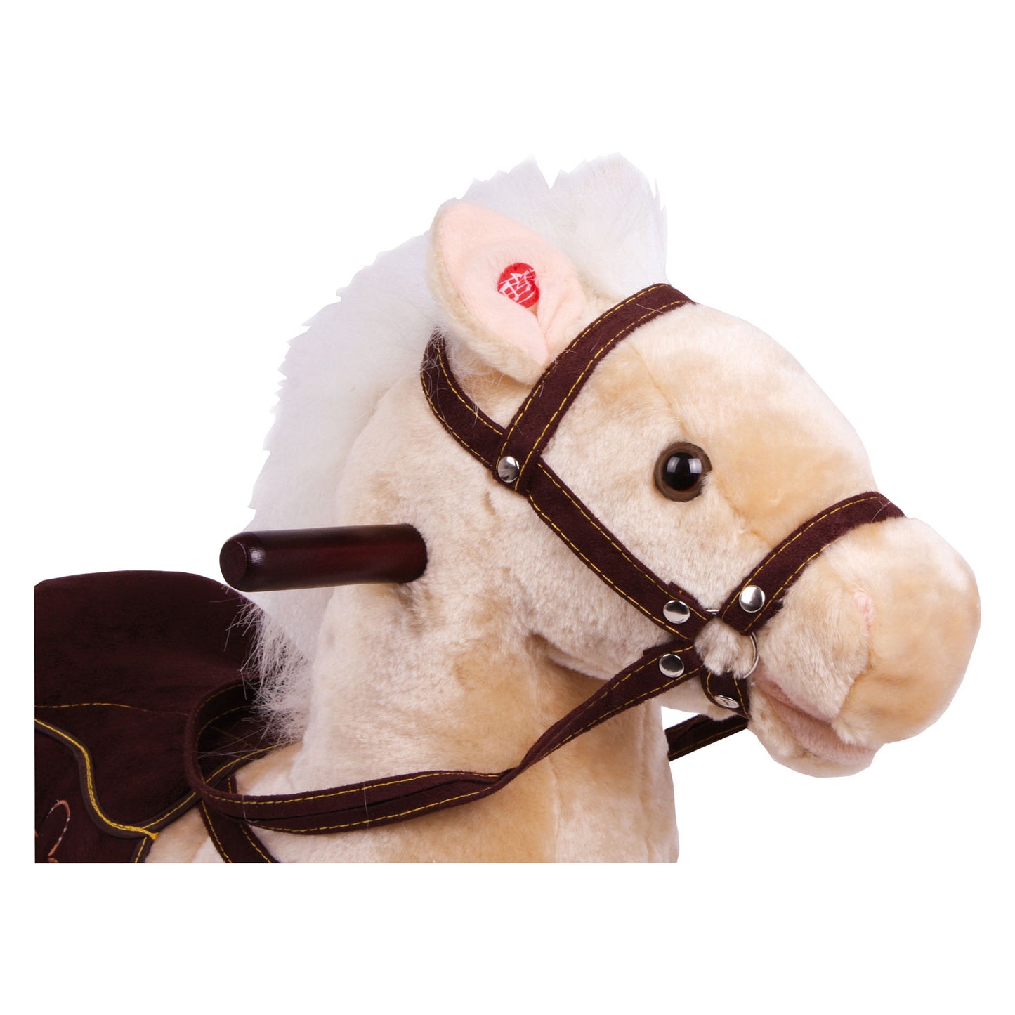 Small Foot - houten schommelpaard pluche shaggy