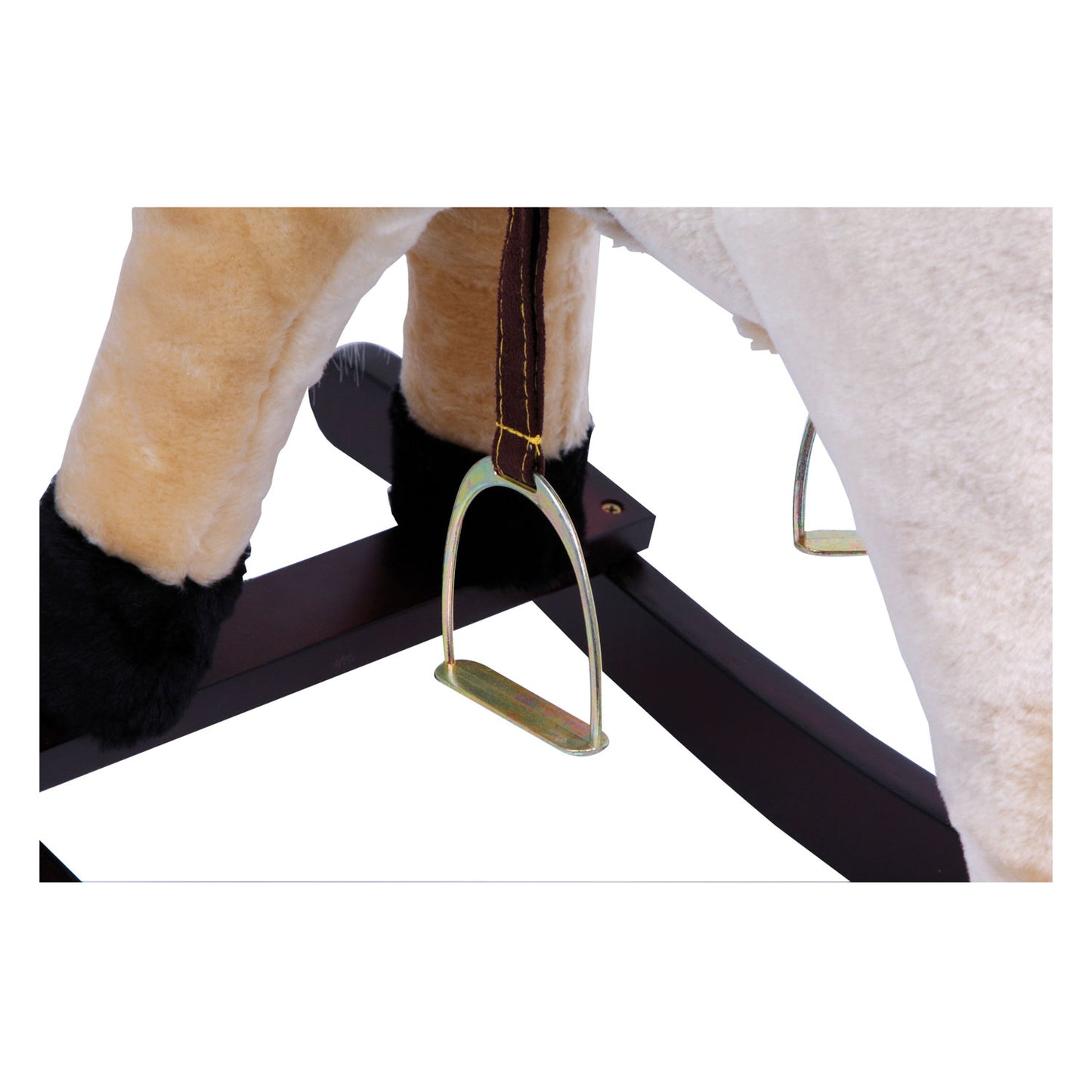 Small Foot - houten schommelpaard pluche shaggy