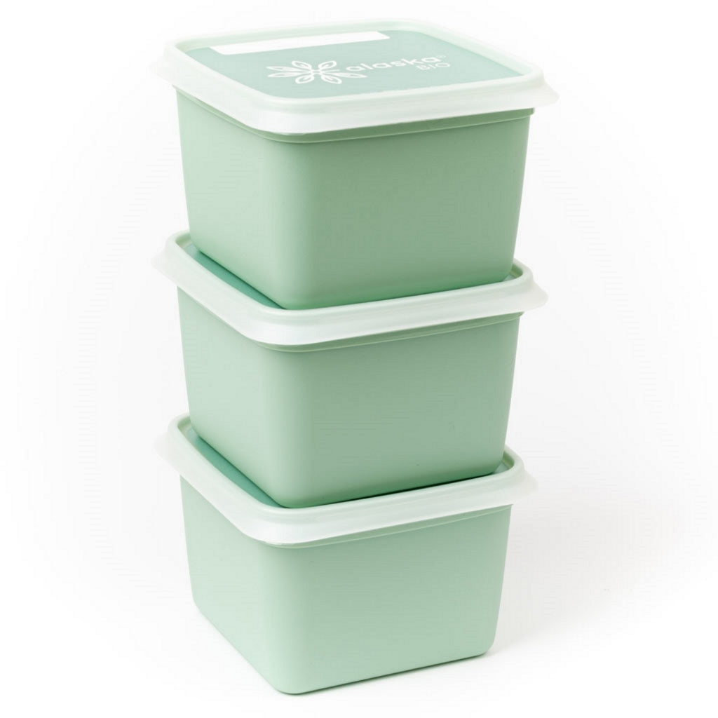DBP alaska diepvriesdozen vierkant 0.75l 3 stuks mintgroen