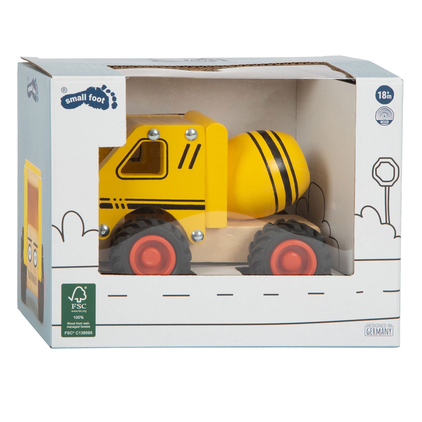Small Foot - houten cementvrachtwagen geel