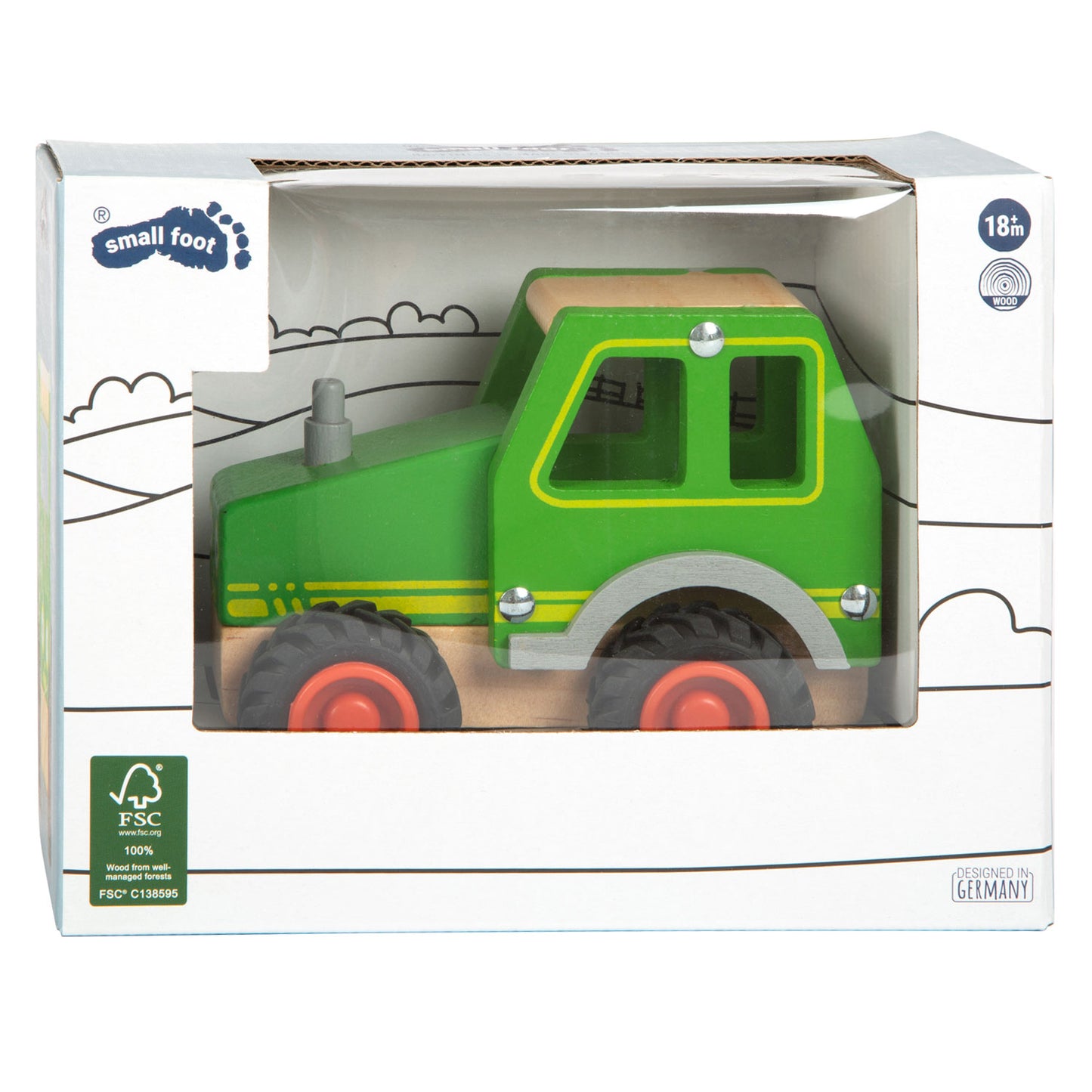 Small Foot - houten tractor groen